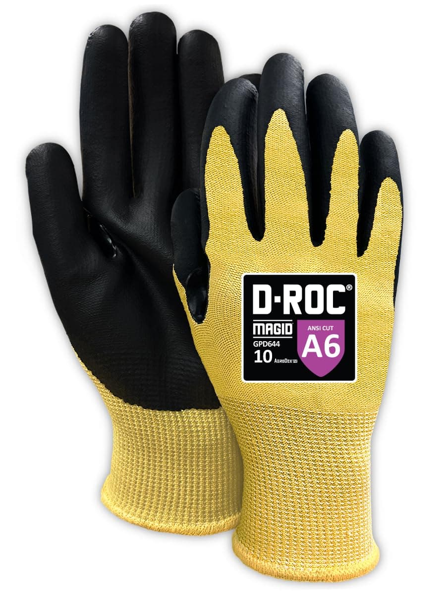 MAGID D-ROC AeroDex FR Lightweight Foam Neoprene Work Gloves, 72 pares, 9/Grande, GPD644 GPD6449-M-72-1-M