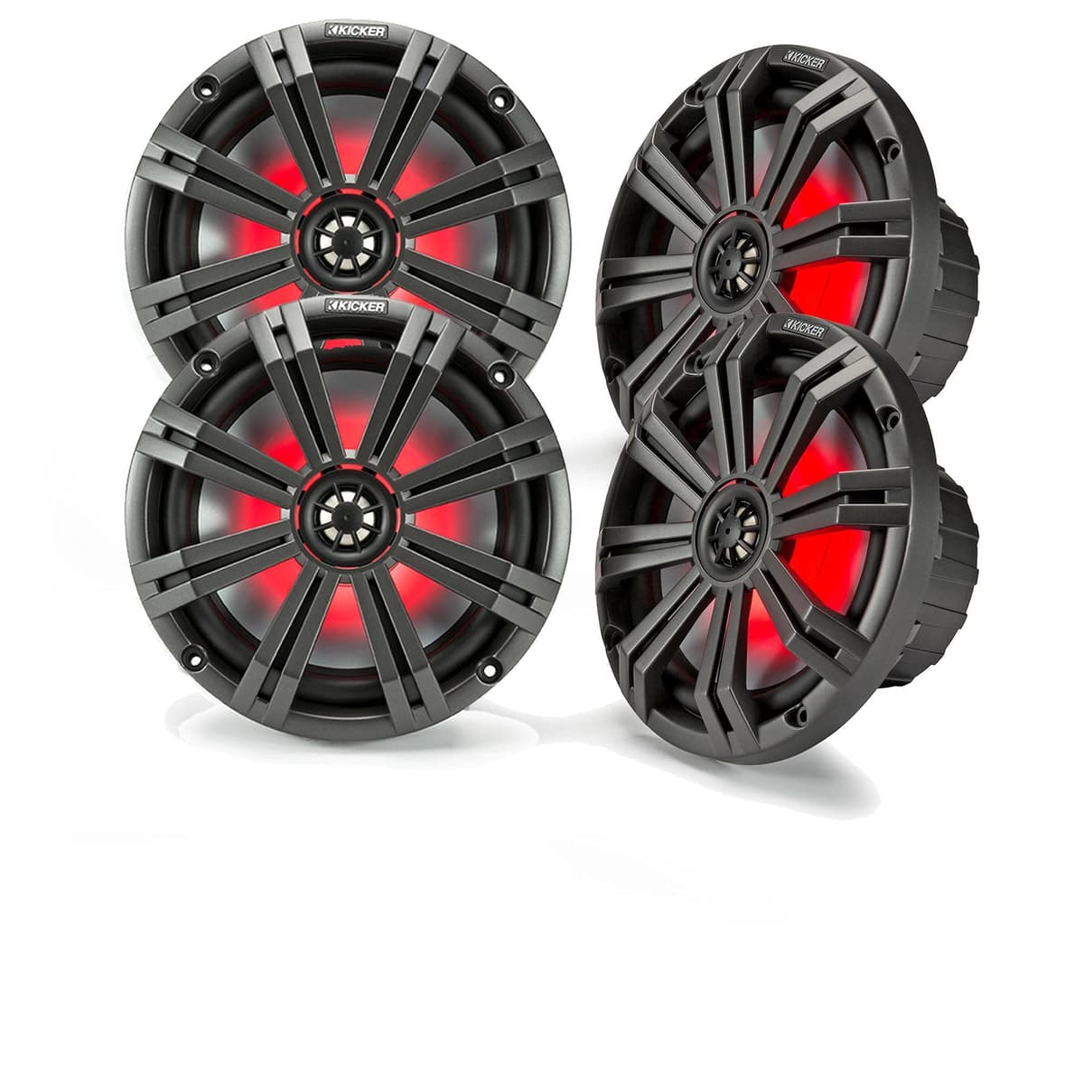 Kicker Parlantes Marinos LED Carbón de 8" - 2 Pares de Parlantes de Repuesto OEM KICKERBDL190806-06
