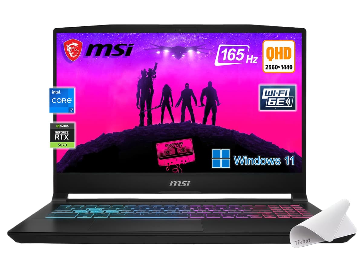 MSI Katana 15 15.6” 165Hz QHD Laptop para Gaming: Intel Core i7-14650HX, NVIDIA GeForce RTX 5070 - Windows 11 - Con Mouse Pad (32GB RAM | 2TB PCIe SSD)