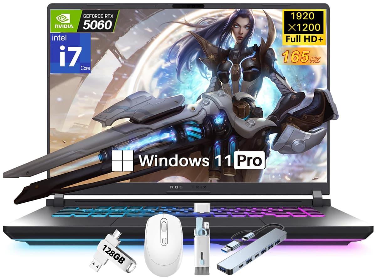 ASUS ROG Strix G16 2025 Laptop para Gaming, 16" FHD+ 165Hz 3ms Nebula Display, Intel i7-14650HX, NVIDIA RTX 5060 (rinde como 4070), 32 GB DDR5, 2 TB SSD Gen 4, Wi-Fi 7, teclado RGB retroiluminado, refrigeración ROG, Windows 11 Pro G615JMR-AS74
