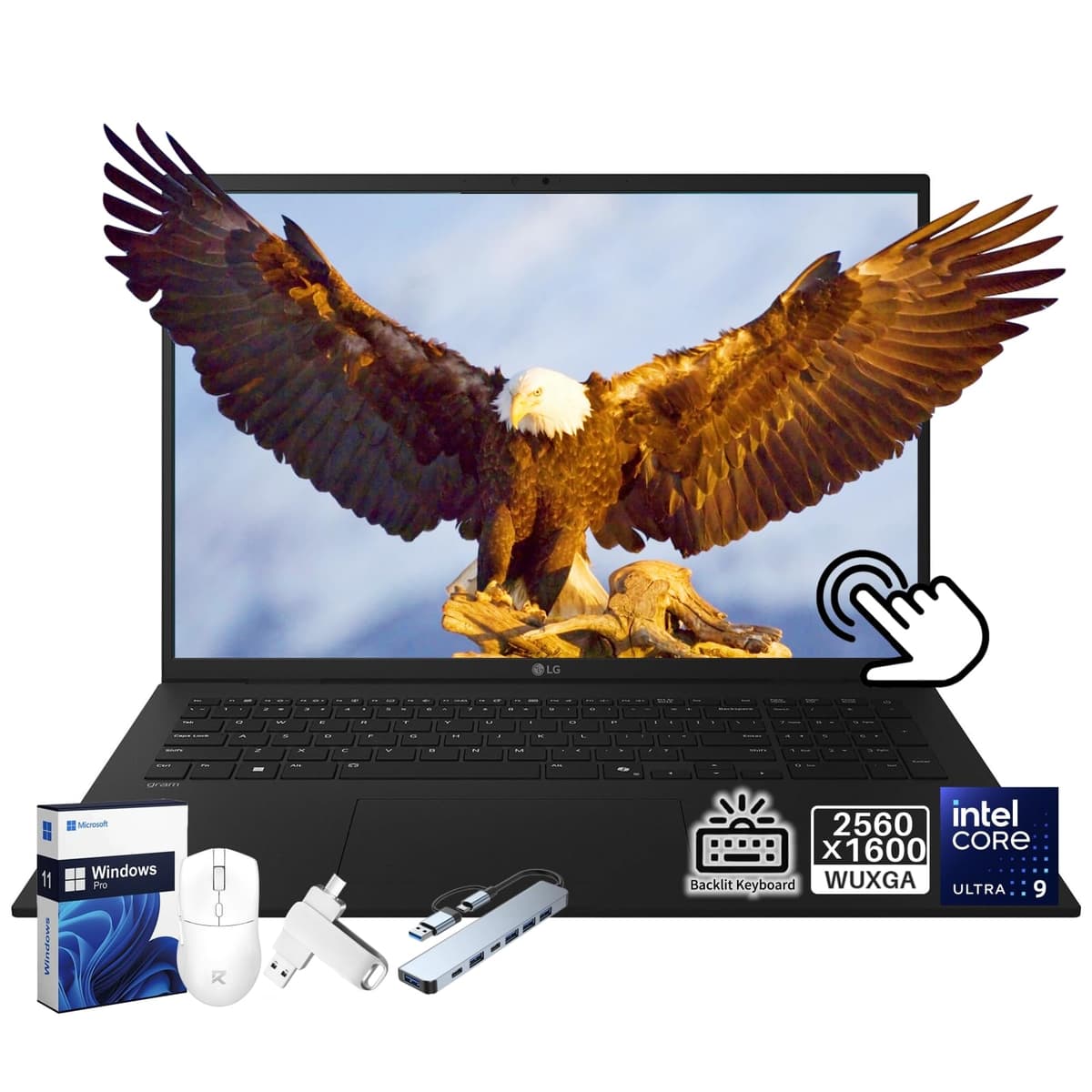 LG Gram 17 2025 Laptop Empresarial, Pantalla Táctil Antirreflejo 17" 2.5K, Intel Ultra 9 288V, 32 GB LPDDR5X 8533 MHz, 1 TB SSD, Gráficos Intel Arc, Teclado Retroiluminado, WiFi 7, Copilot AI, Windows 11 Pro 17Z90TL-H.AUB8U3