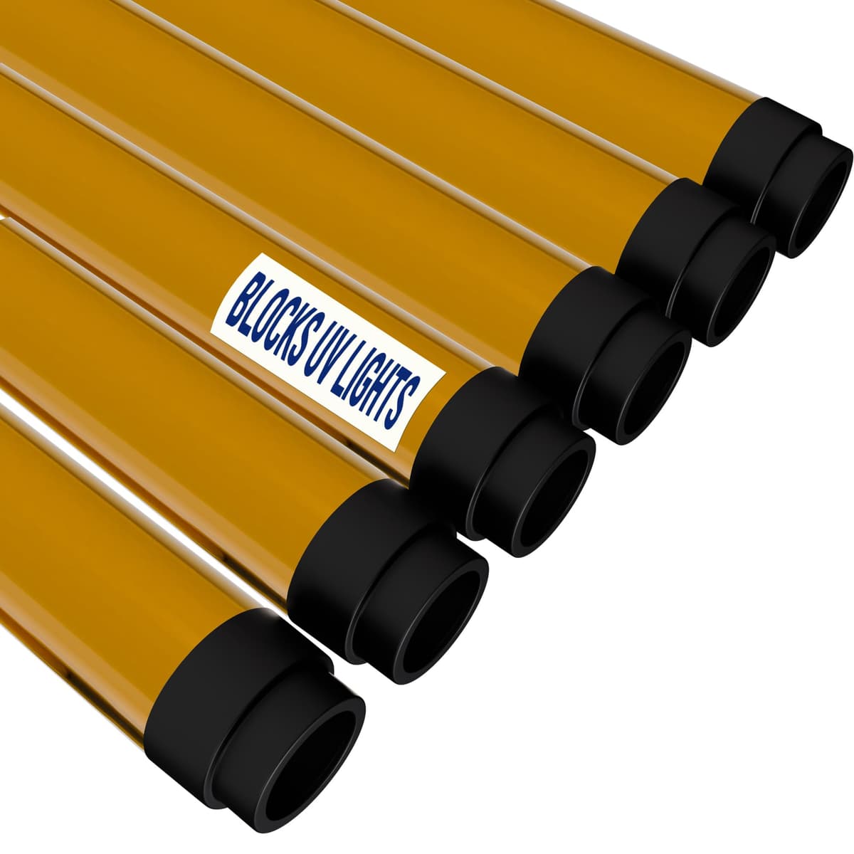 KASTLITE T8 Protector para Tubos Fluorescentes 4ft - Cubiertas Amber UV hasta 520nm, 48 piezas
