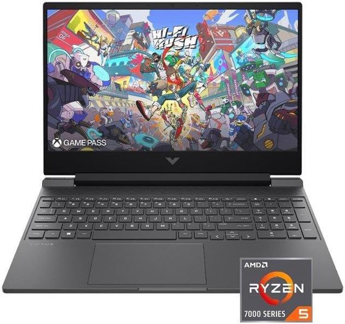 HP Victus 15.6" FHD 144 Hz Laptop para Gaming | AMD Ryzen 5 7535HS (Mejor que i7-11800H) | AMD Radeon RX 6550M | Teclado Retroiluminado | 8 GB RAM DDR5 | 512 GB SSD | Windows 11 Home | Bundle con Hub USB 3.0