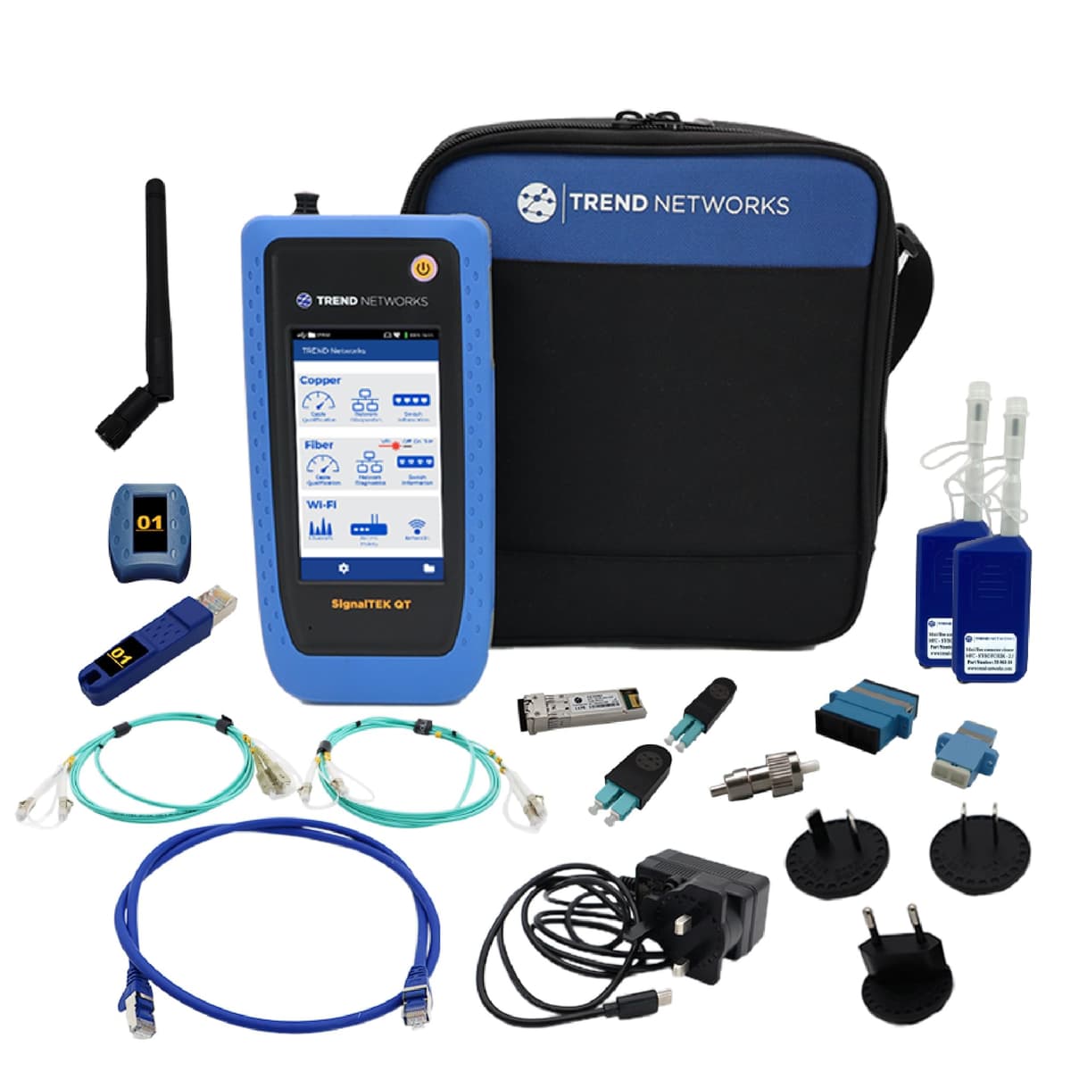 TREND Networks SignalTEK QT Pro Tester All-in-One: 10G Cobre, Fibra y Wi-Fi, PoE, R166001 R166001/2-Variation