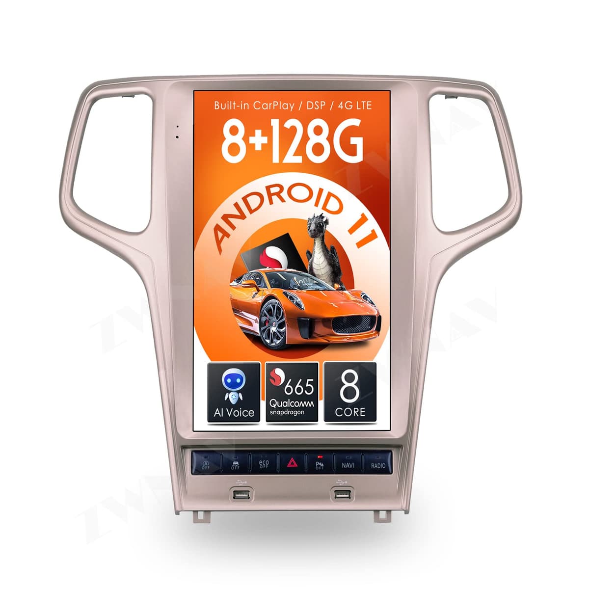 ZWNAV Android 11 Tesla Estéreo para auto para Jeep Grand Cherokee 2014-2020, 128GB
