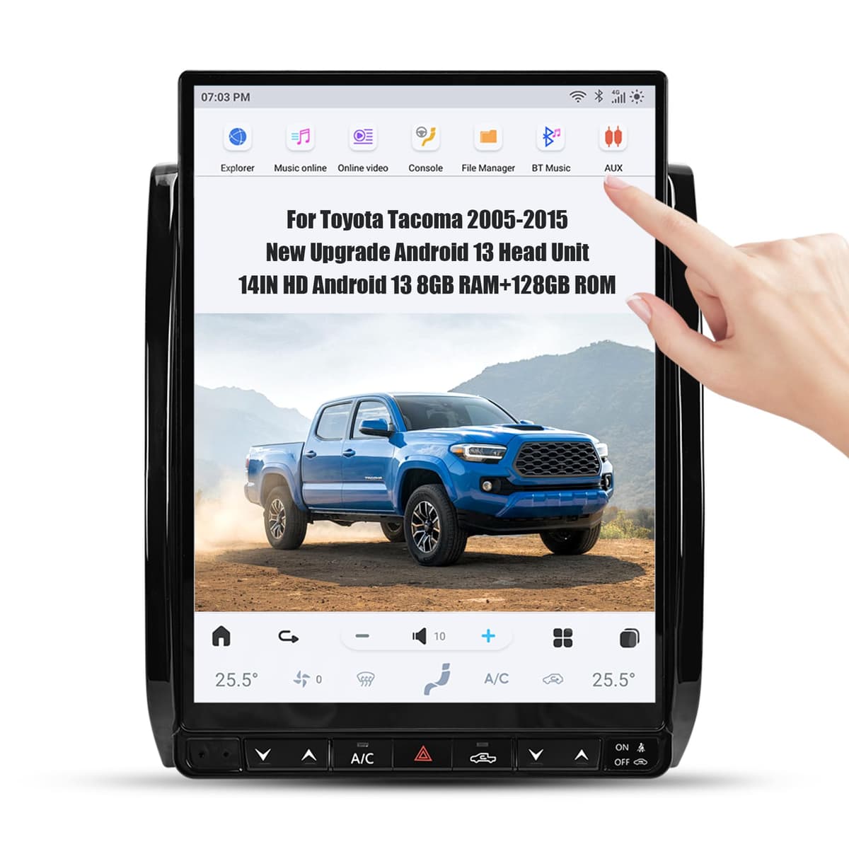 AUCARAUTO Autoradio Android 13 14" para Toyota Tacoma 2005-2015, 8GB RAM 128GB ROM, CarPlay/Android Auto
