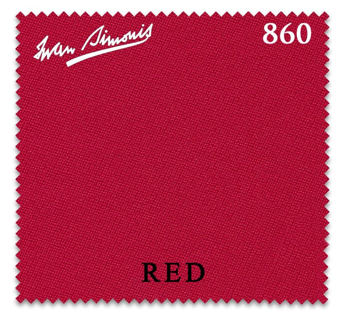 Simonis 860 Pool Billiard Table Cloth - Pre-Cut Rails (Rojo, 10 ft)