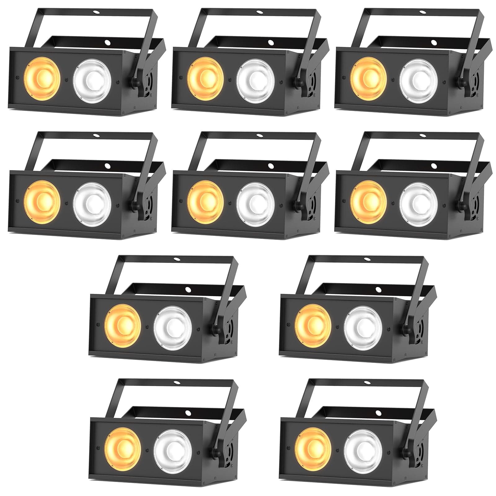 Sparklingtrack Stage Lights 120W COB Par Can Blinder Lights 2 en 1 Cool & Warm White DMX512 10Pcs ZQ01324X10US