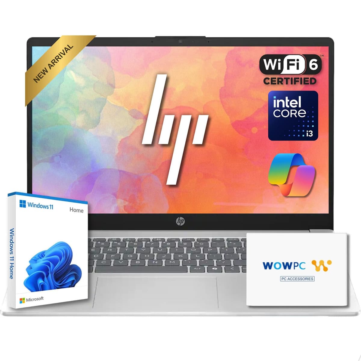 HP Pavilion 15.6" Laptop | Procesador Intel Core i3 de 13.ª generación | 16 GB RAM DDR4 | 640 GB de almacenamiento (128 GB PCIe SSD + 512 GB externo) | Windows 11 con mejoras de IA | Cámara web con privacidad | Hasta 11.5 horas de batería