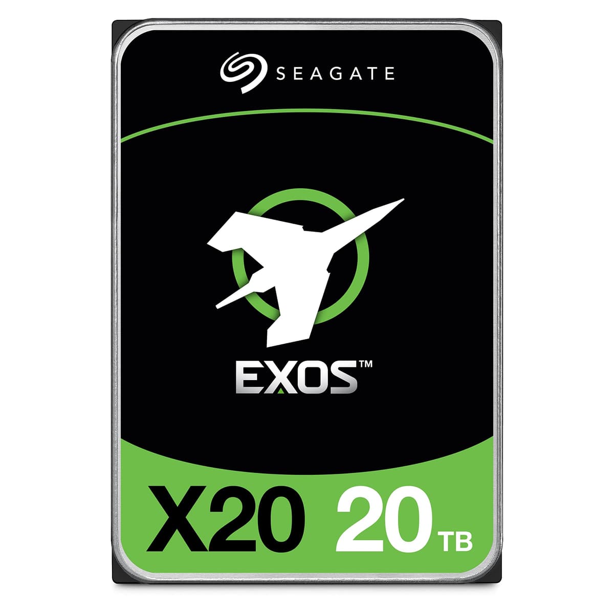 Seagate (Recertificado) Exos X20 20TB Unidad de Disco Duro Interna - 3.5 pulgadas Hyperscale SATA 6Gb/s HDD, 7200 RPM, 2.5M MTBF, FastFormat 512e y 4Kn, Baja Latencia con Caché Mejorada (ST20000NM007D)