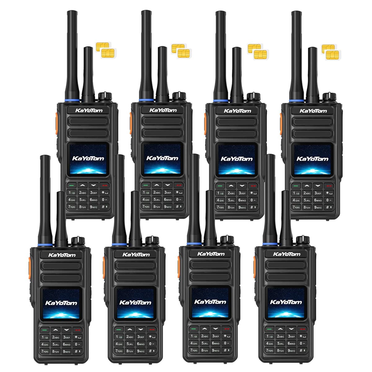 Radio Walkie Talkie KaYoTom D16 Dual-Mode con GPS, PoC + UHF y SIM de por vida