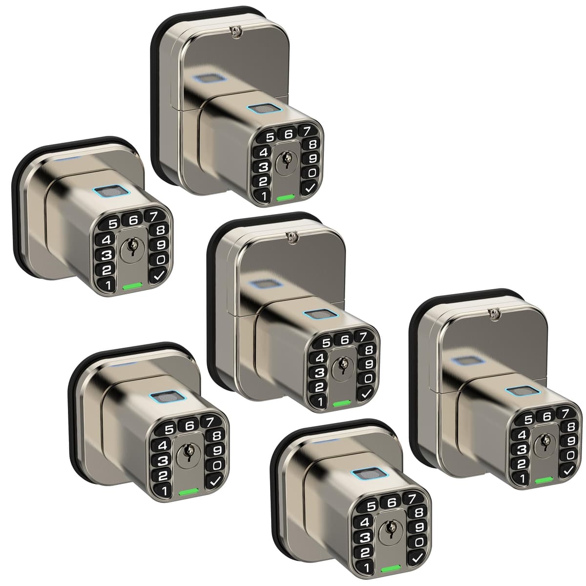 Richelock IU53 Cerradura de Puerta con Huella Dactilar y Teclado Doble Cara, Todo Clima, Completamente Impermeable, Acceso Biométrico con Códigos en Ambos Lados, Misma Llave en Ambos Lados para Exterior, Interior, Portón, Cerca