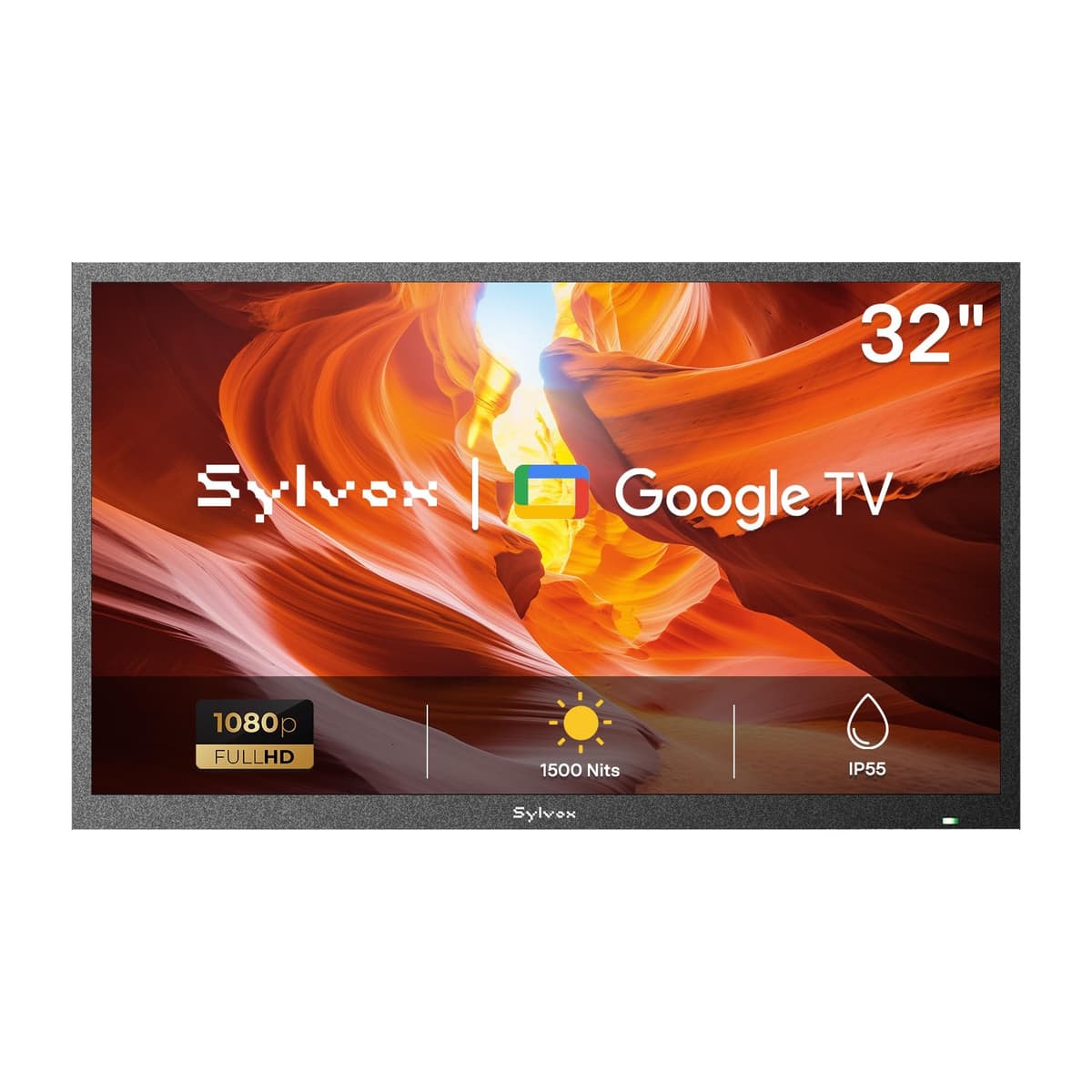 SYLVOX TV exterior 32" Full Sun 1080P, pantalla sunlight readable 1500 nit, IP55, Smart Google