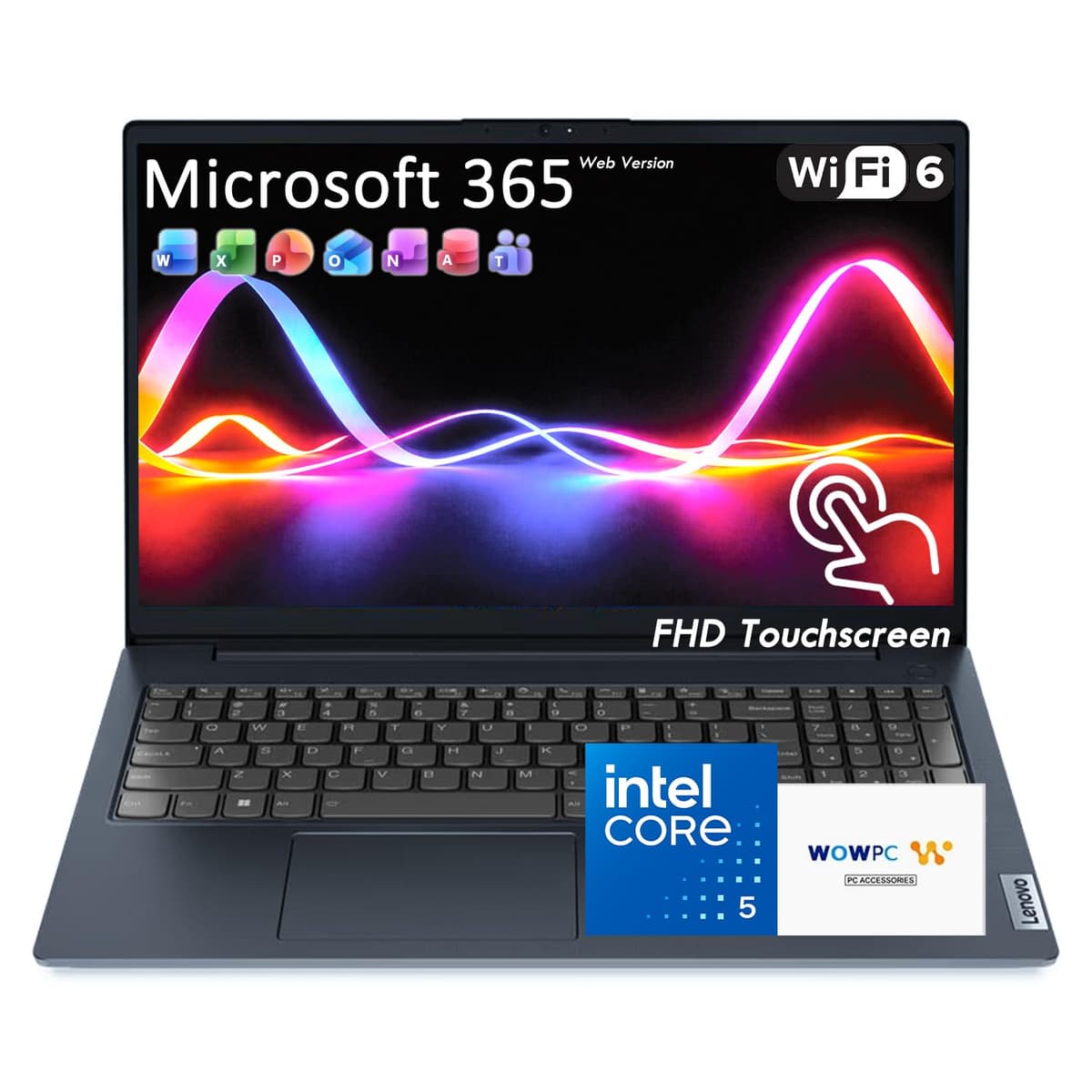 Lenovo 15.6" FHD Pantalla Táctil para Estudiantes y Negocios, Intel 13.ª Gen i5-1335U de 10 núcleos (Mejor que i7-1255U), 16GB RAM, 256GB SSD, Wi-Fi 6, Diseño Ultra Delgado, USB de Recuperación WOWPC, Windows 11 sin Mouse IdeaPad