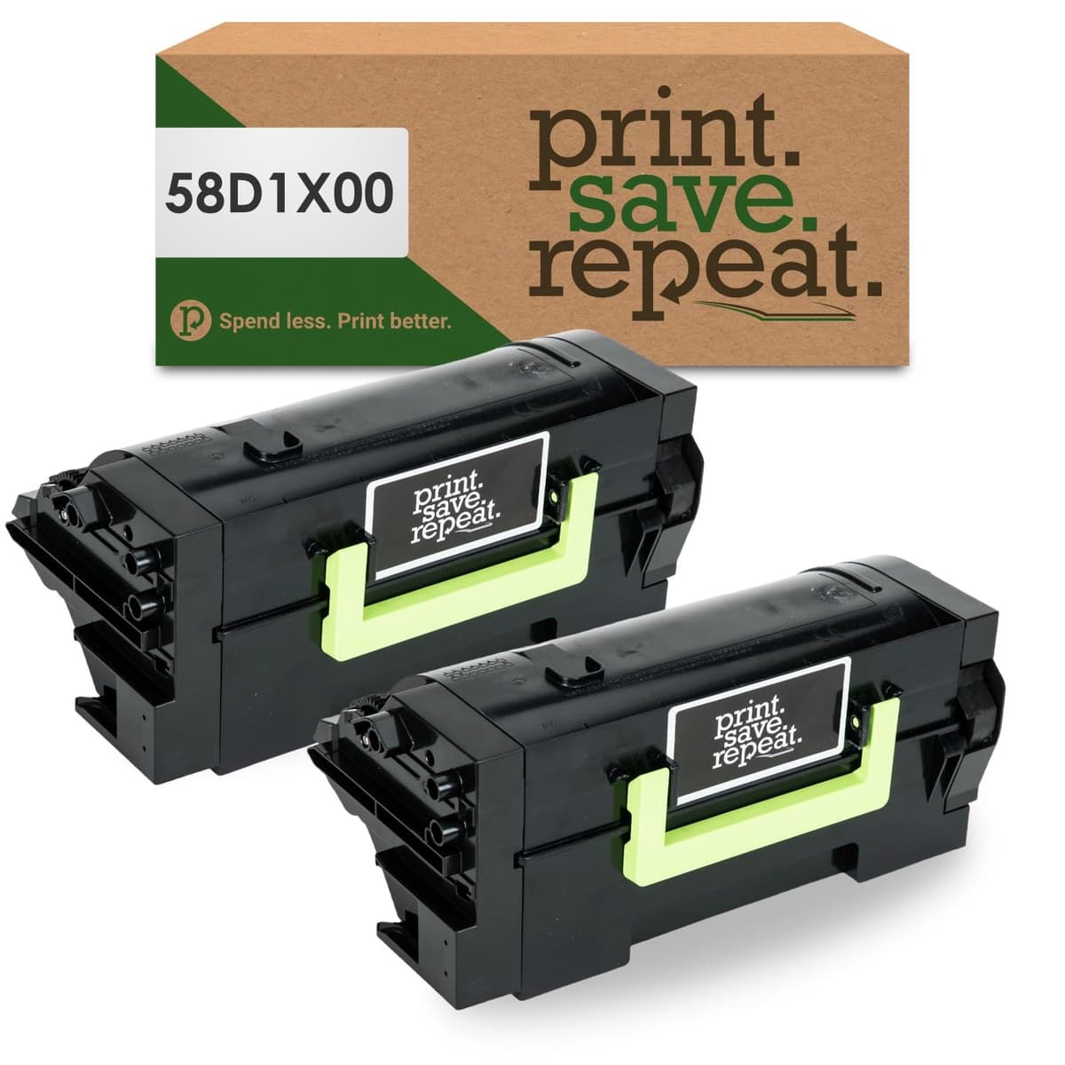 Print.Save.Repeat. Lexmark 58D1X00 2-Pack Toner remanufacturado Extra High Yield para series MS/MX (70,000 páginas) 58D1X00-IPS