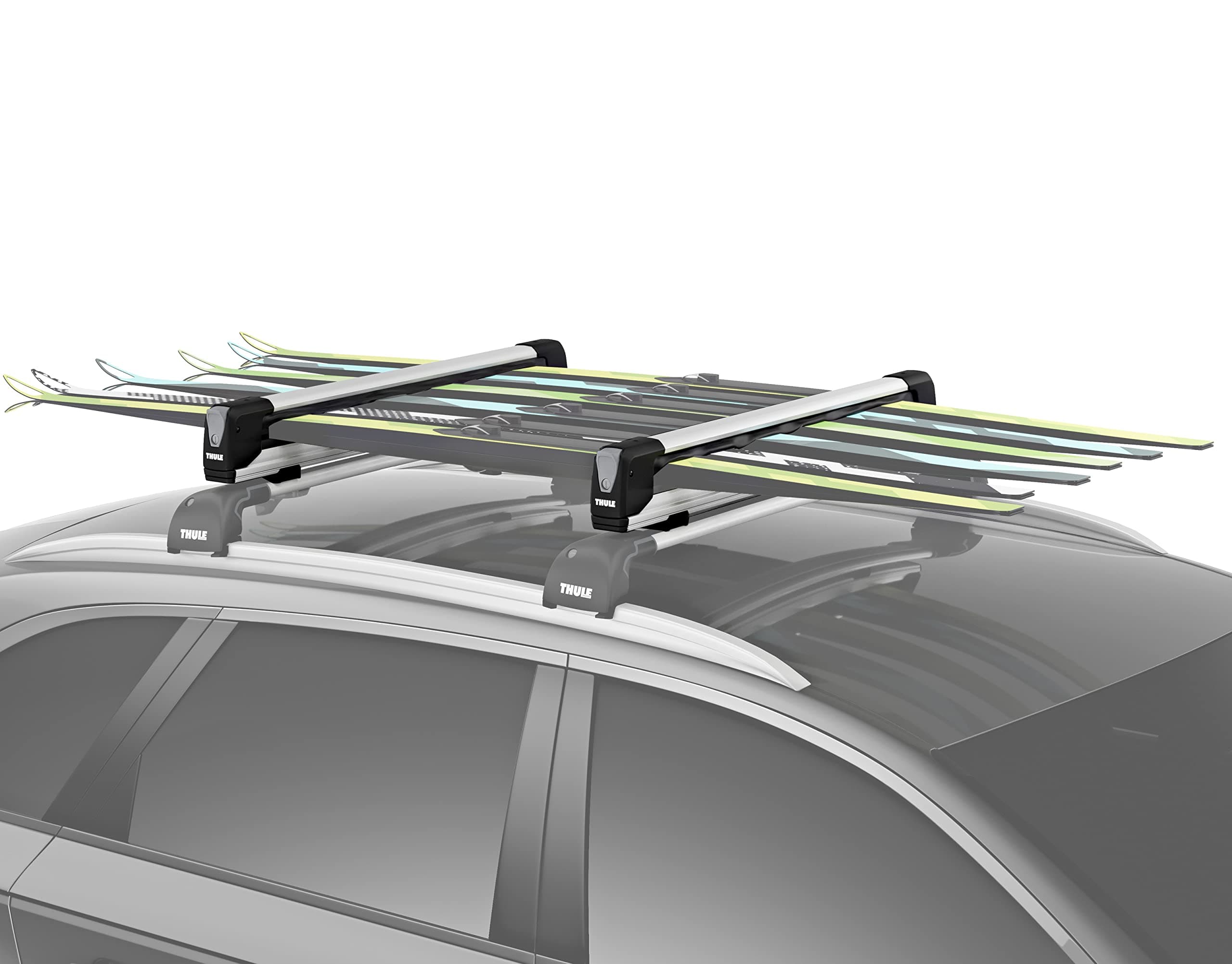 Thule SnowPack Extender Rack para esquíes/snowboards (6 pares/4 tablas), Plata 7325
