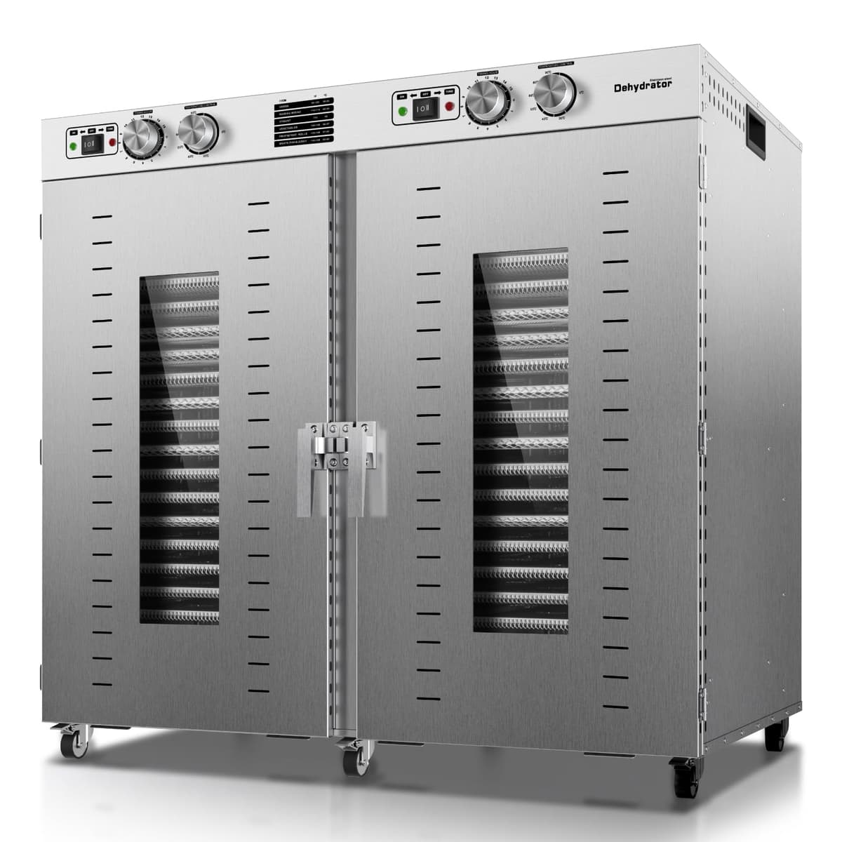 Cercker Deshidratador Comercial 44 Bandejas, 4000W, 75 ft², 220V, Secadora Industrial para Carne y Alimentos DBJ-44A