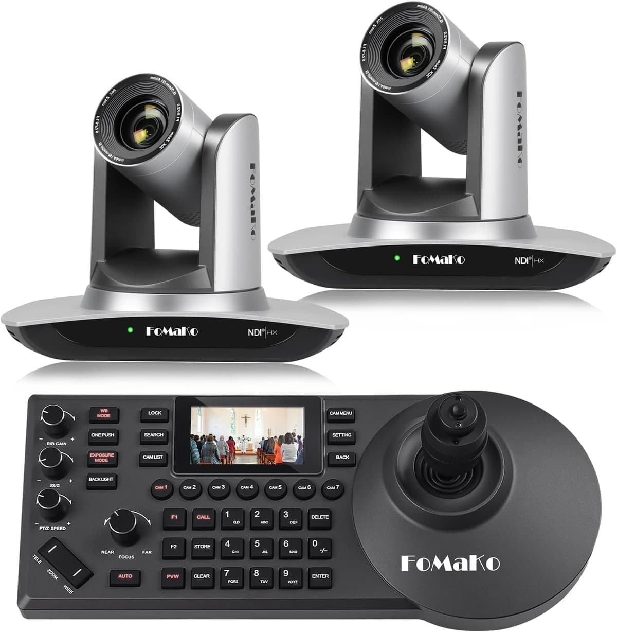 FoMaKo NDI Bundle: 2x FMK20UH NDI + KC608 PTZ 20x Zoom PoE (BN402-New)
