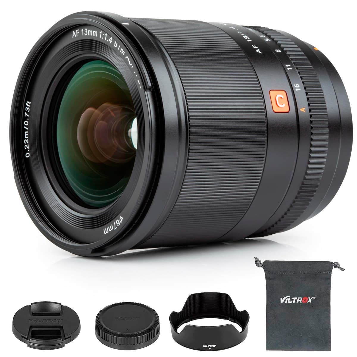 VILTROX 13 mm f/1.4 XF Montura X Gran Angular Ultra APS-C AF Lente Autofoco para Cámaras Fuji X-A5 X-A7 X-S10 X-T200 X-T100 X-T20 X-T30 X-T3 X-T4 X-T2 X-T1 X-E2 X-E2S X-E3 X-E4 X-Pro2 X-Pro3 AVXH-LU00001