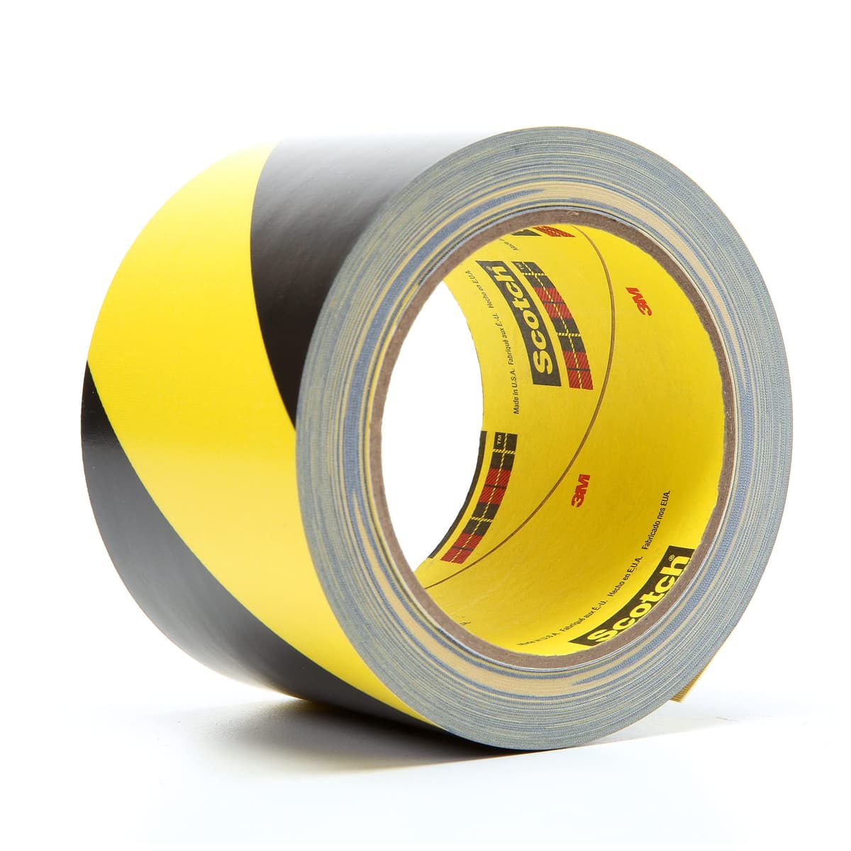 3M Safety Stripe Tape 5702 cinta vinílica rayada alta visibilidad 1 in x 36 yd negra/amarilla 50021200428925