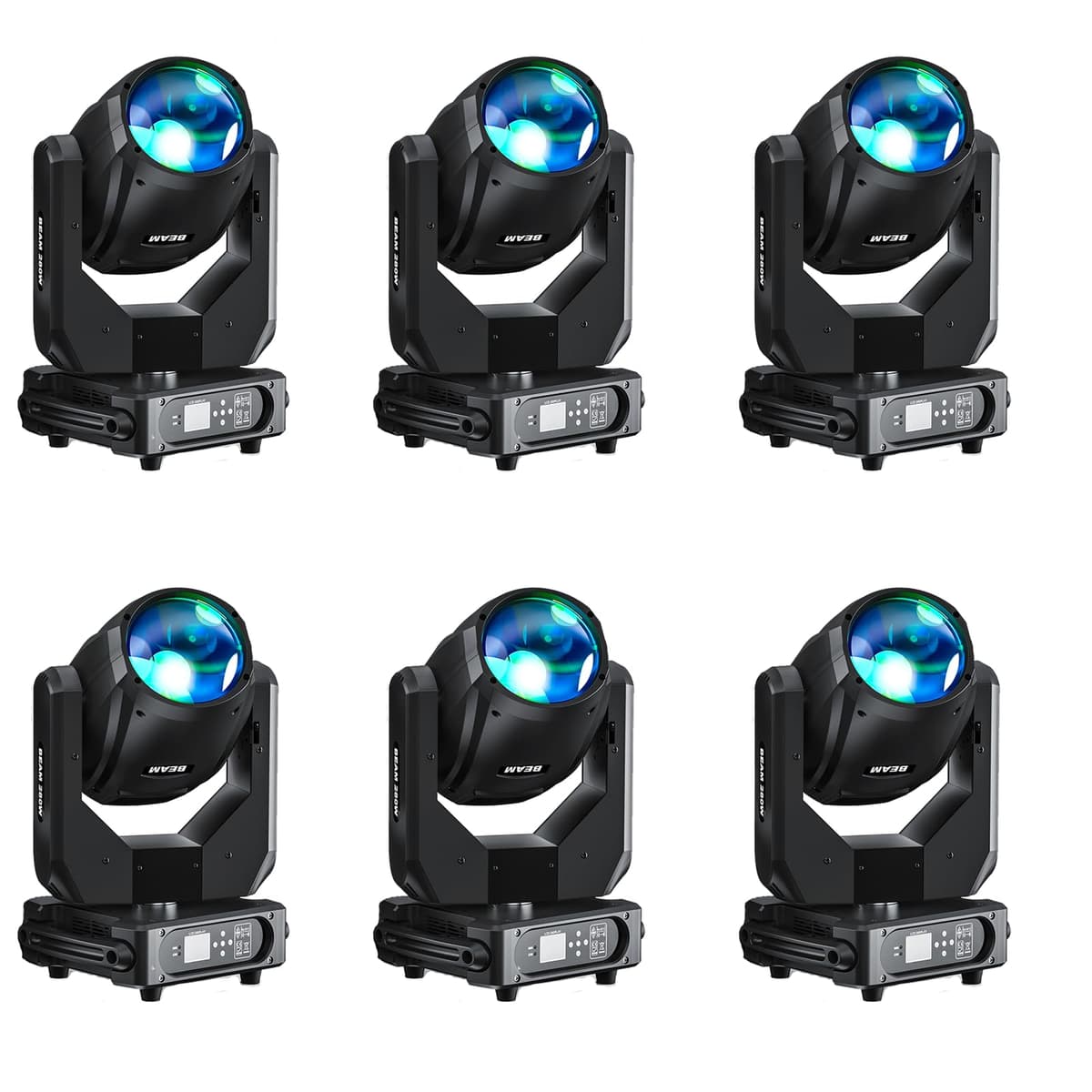 Datewink 6-Pack Luz Móvil Beam LED 280W, 14 Colores, 14 Gobo, 48 Prismas, Zoom, DMX-512 (16CH) ZQ02229US