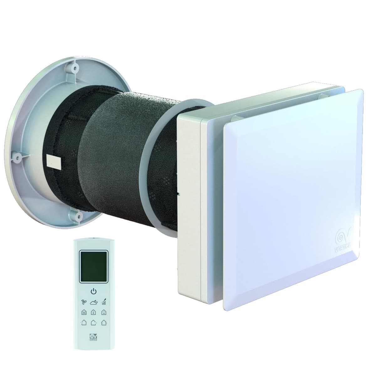 VORTICE HRW40 Mono Evo HCS Ø160 mm Recuperador de Calor Descentralizado con Control Remoto y Sonda de Humedad 12437
