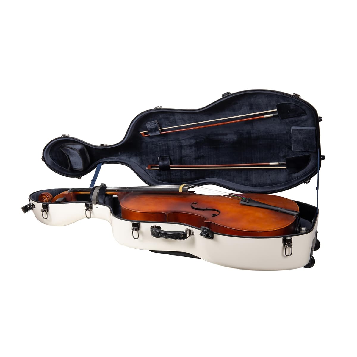 Crossrock Fiberglass Cello Case with Wheels CRF2020CEFMW - Milky White