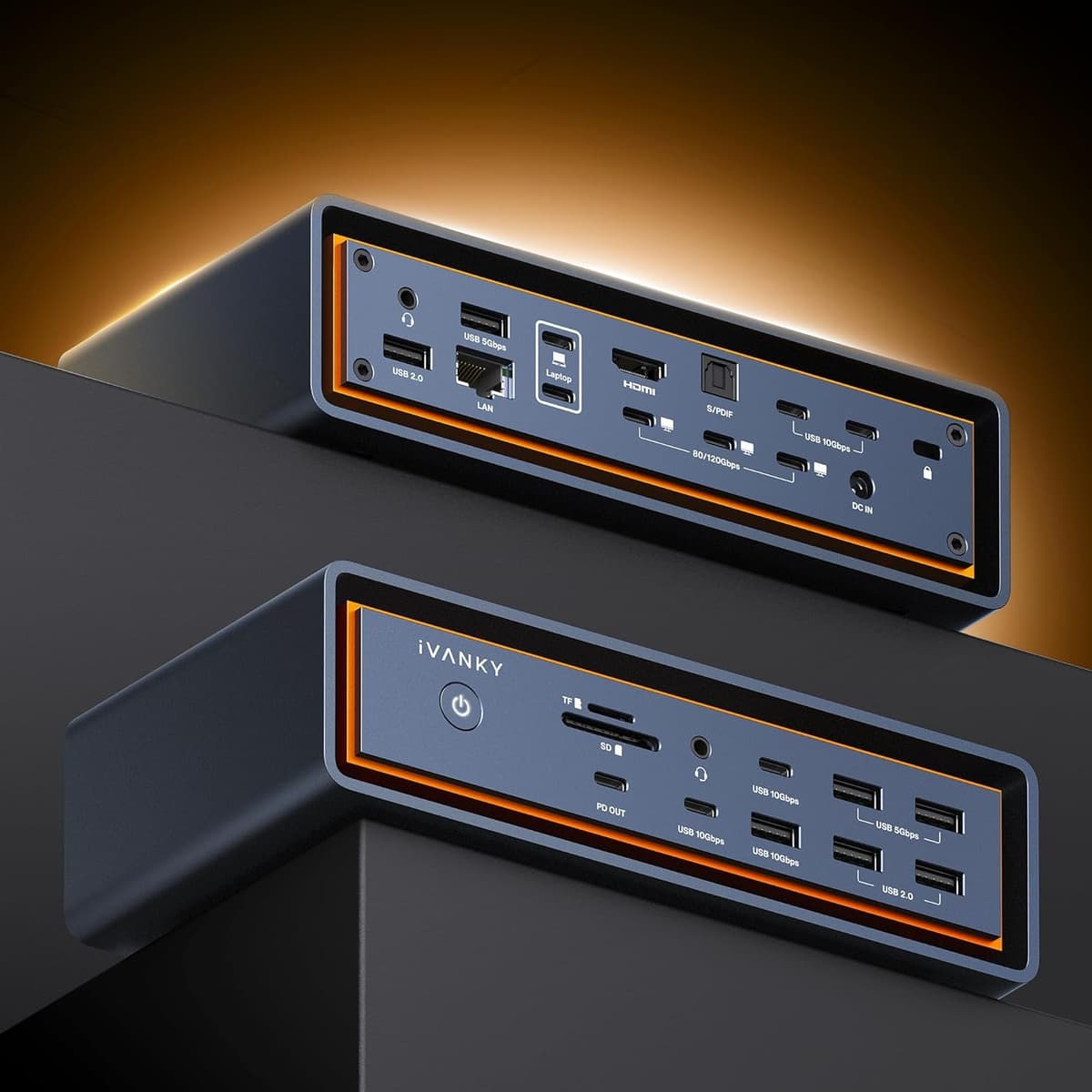 iVANKY FusionDock Max 2 - Dock Thunderbolt 5 23-en-1 para Mac, Triple Monitor, 140W PD