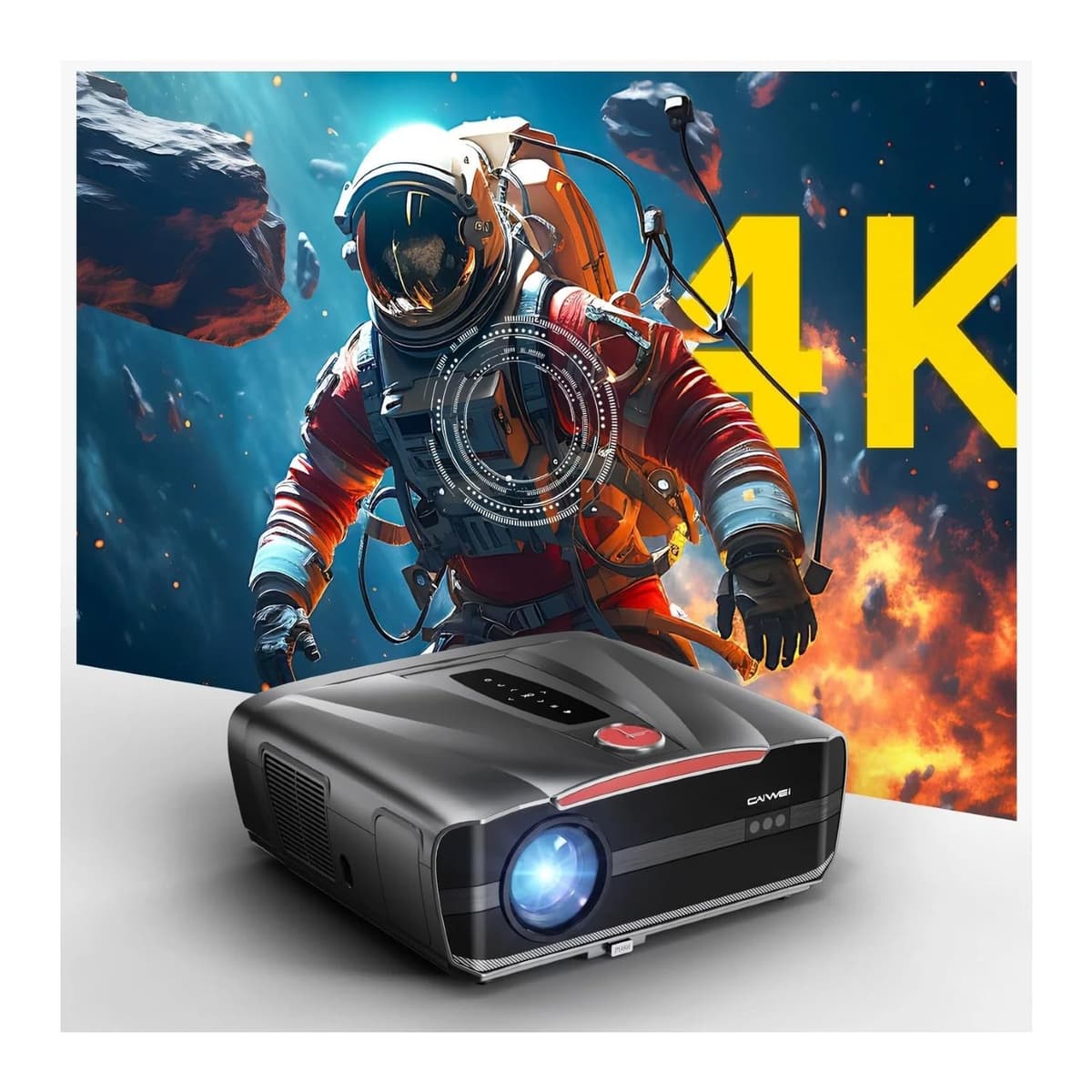 CWEUG Ultra HD 4K Projector A9T 2400 ANSI HDR10+ Netflix Oficial ToF Laser AF Dolby 2×30W WiFi6