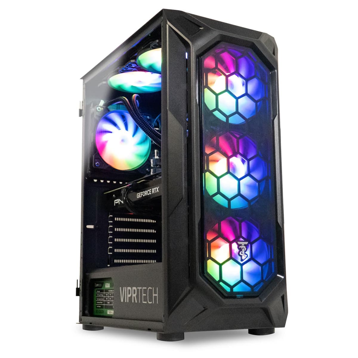 ViprTech Ghost 3.0 Liquid-Cooled PC AMD Ryzen 5 5600X RTX 5060 16GB RAM 1TB NVMe Windows 11 R5-4060-32G-1T-L-B