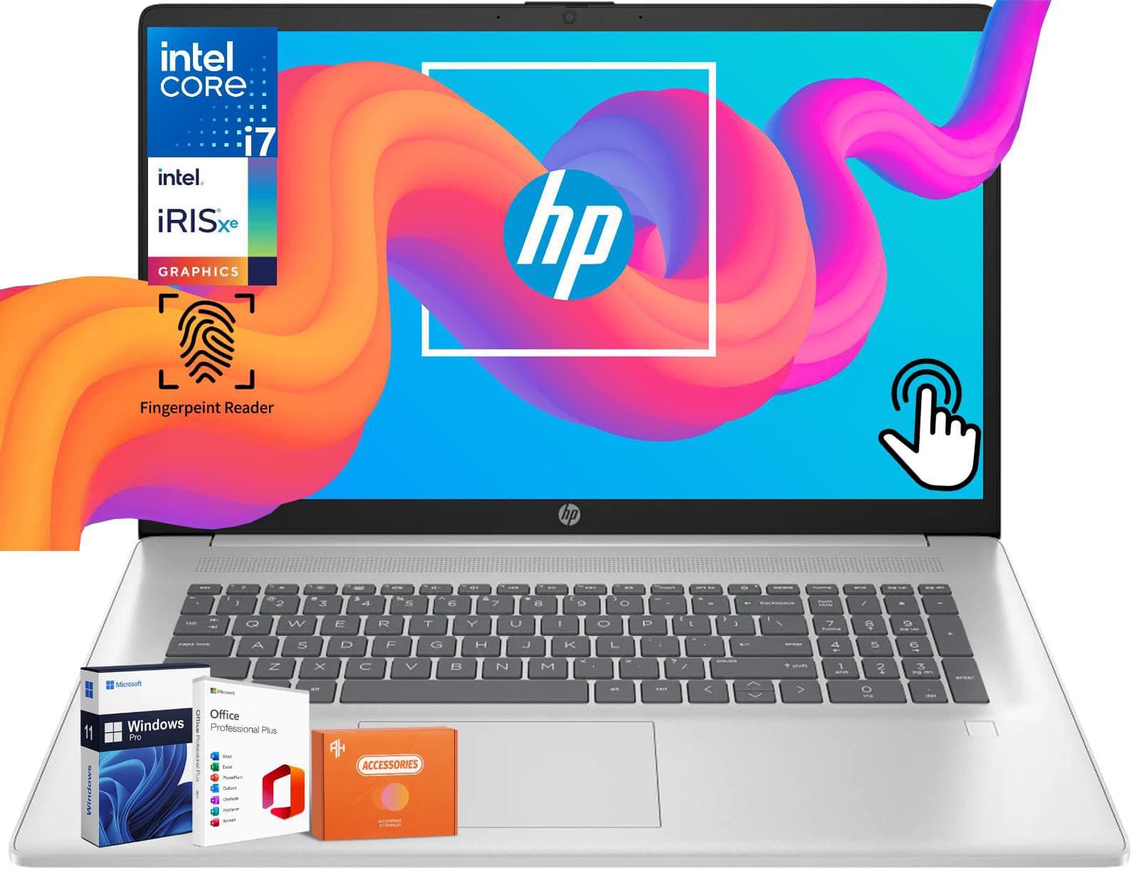 HP Business Laptop Touchscreen 17.3" Core i7-1355U, 32GB, 1TB, Windows 11 Pro hp 17.3 touchscreen laptop