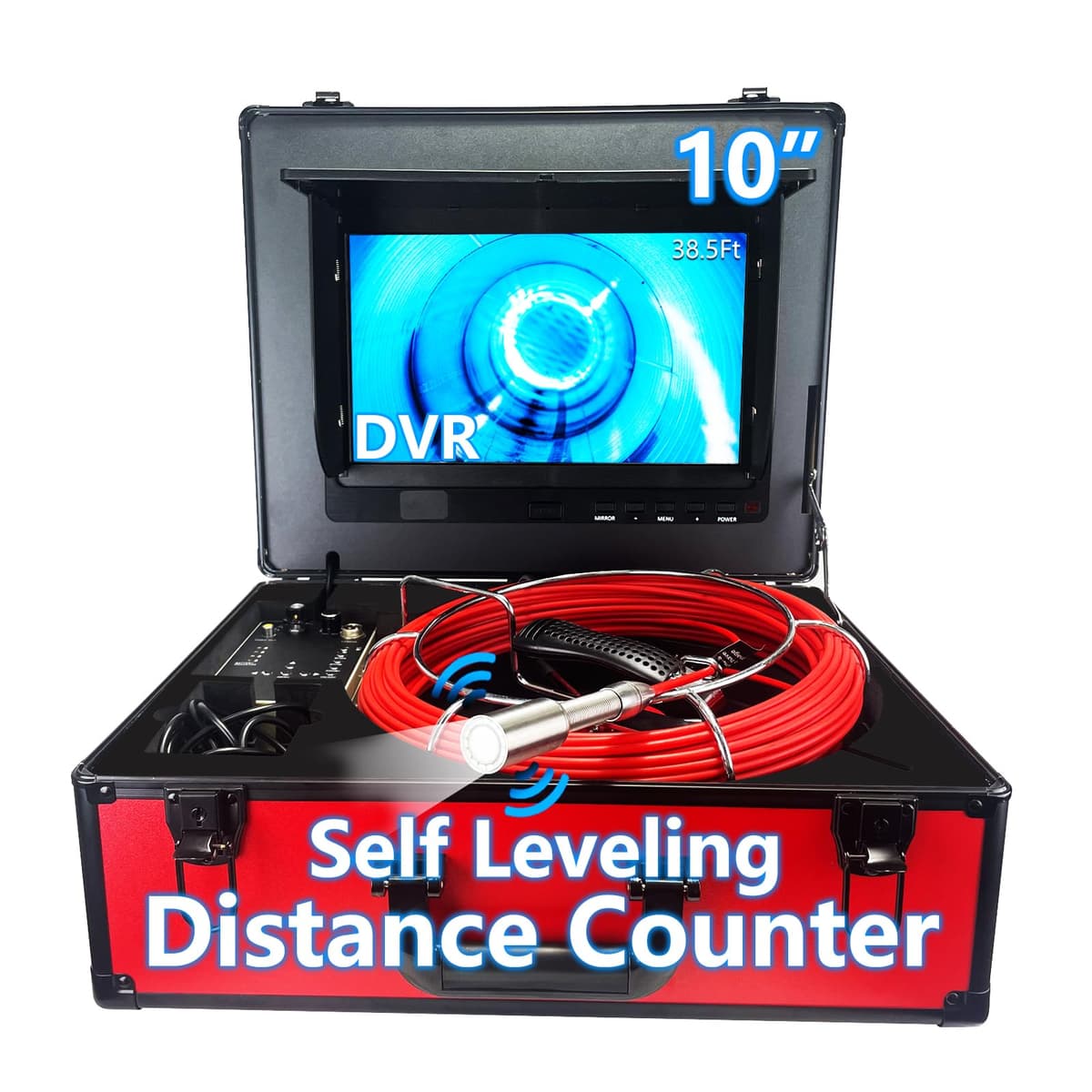 Danculpe Cámara de Inspección de Cañerías 10" Autonivelante con Contador de Distancia y DVR (100FT/30M) 10D1-DVR