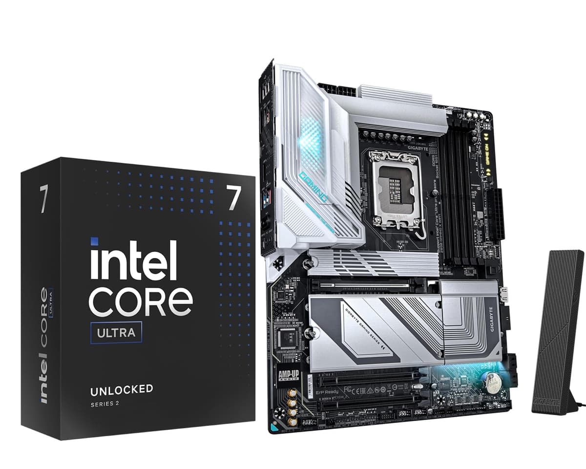 Combo CPU y Placa Madre MICRO CENTER - Ultra7 265K Procesador de Escritorio de 20 núcleos hasta 5.5 GHz con Placa Madre GIGABYTE Z890 Gaming X WIFI7 265KZ890GAMXWF7