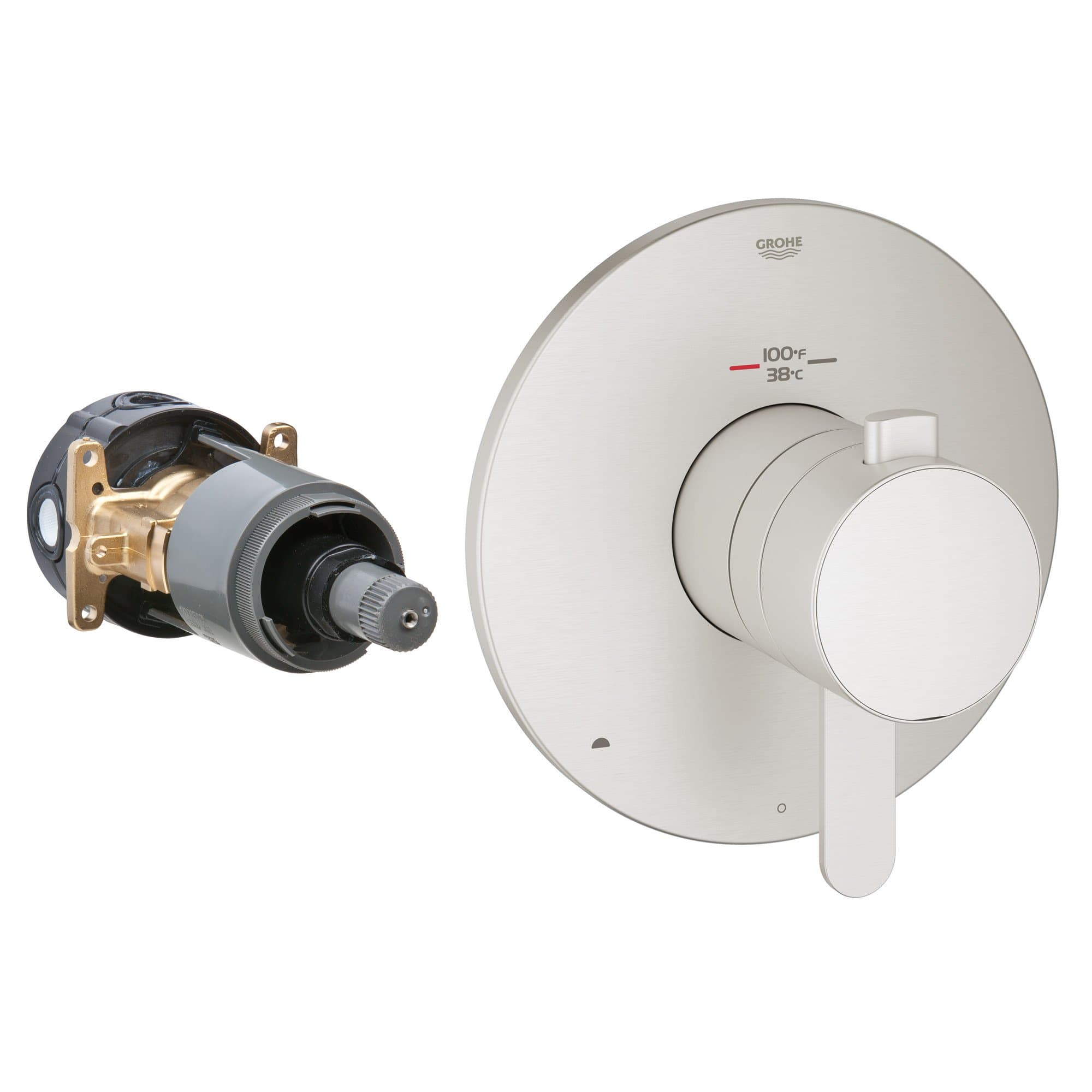 Grohe Grohflex Cosmopolitan control termostático dual, níquel cepillado 19878EN0
