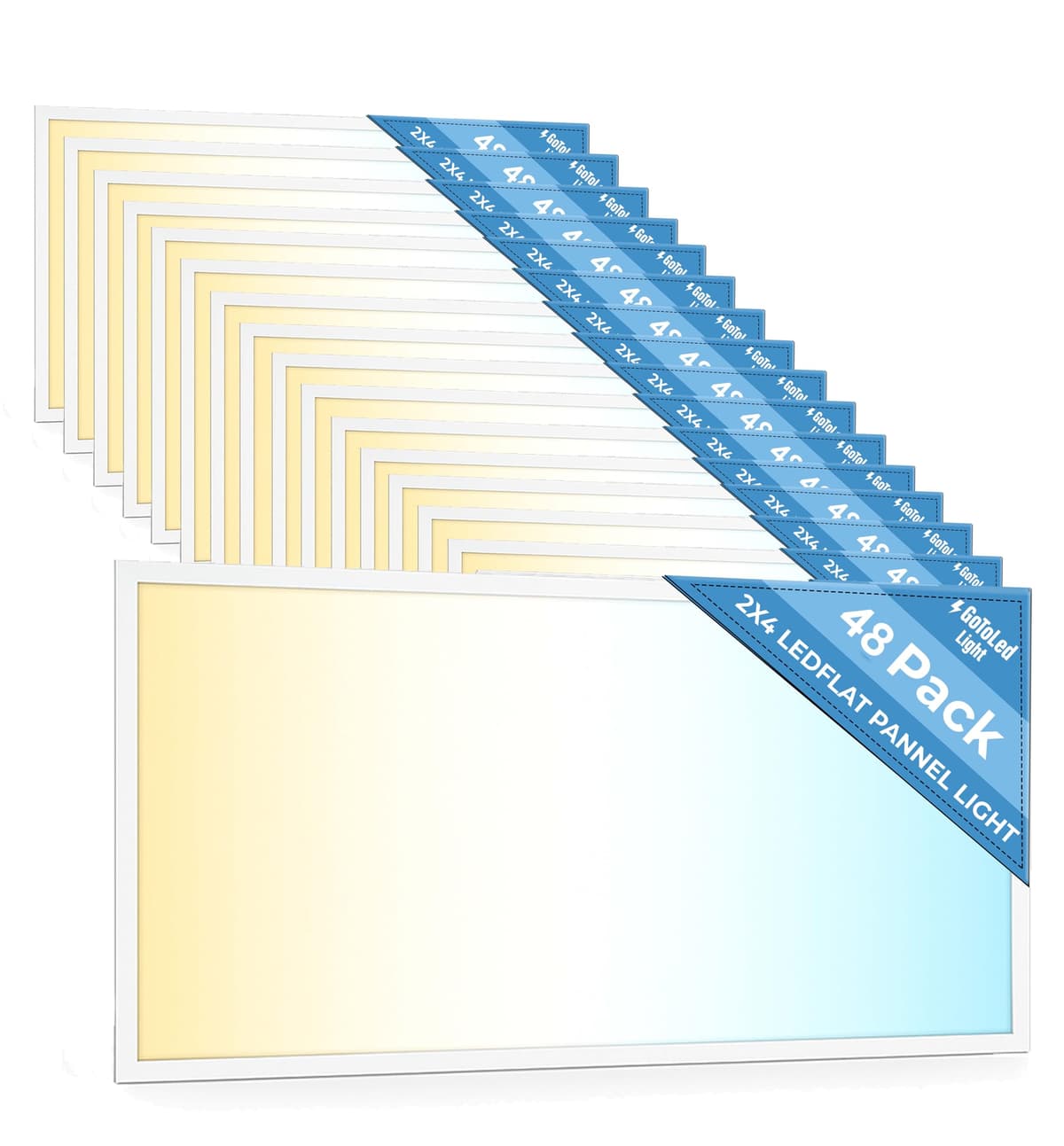 Panel LED 2x4 GoToLed 30-72W seleccionable, 5 CCT, dimmable, ETL DLC (pack 48) LEP_2X4CCT_48PACK