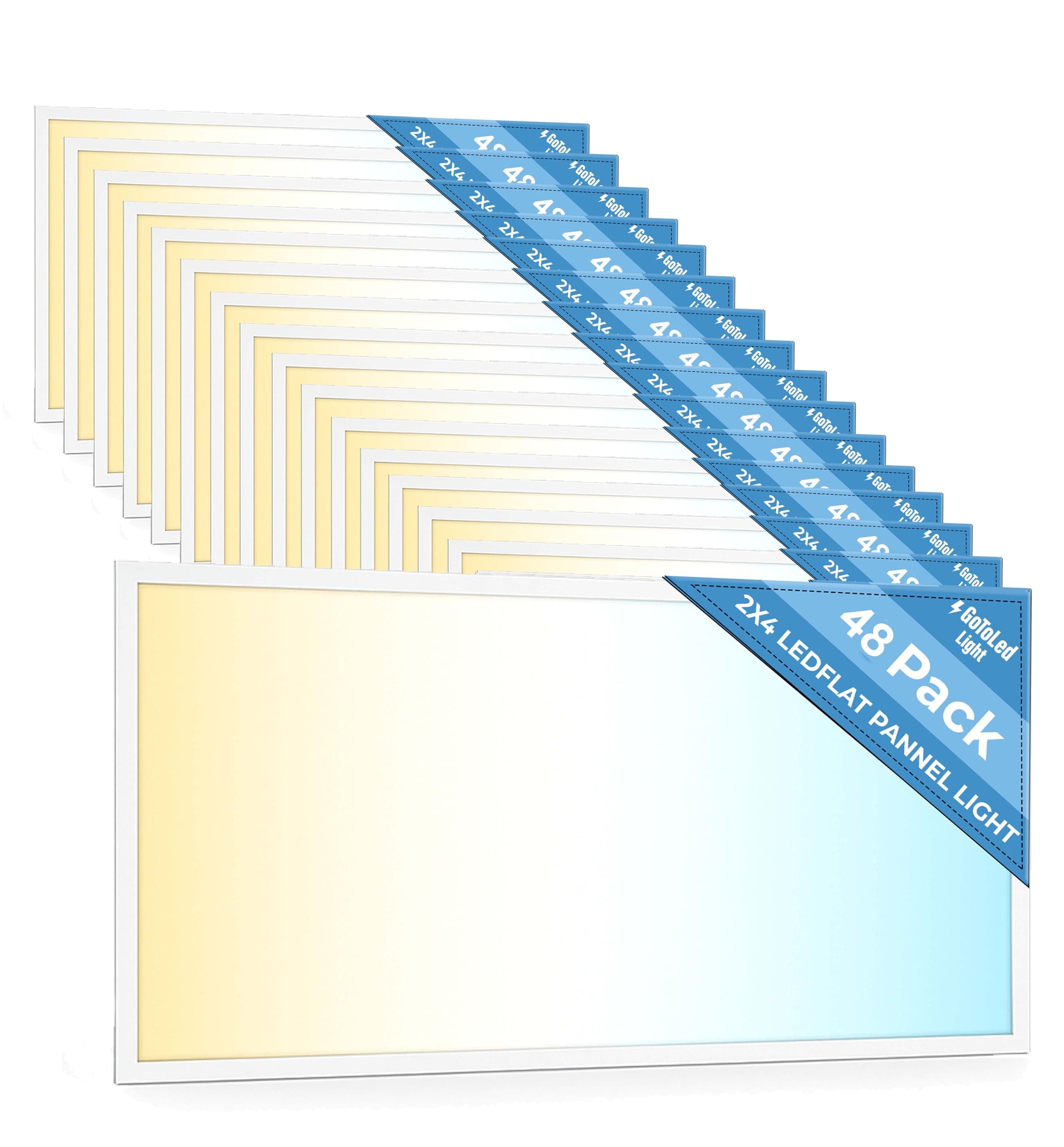 Panel LED 2x4 GoToLed 30-72W seleccionable, 5 CCT, dimmable, ETL DLC (pack 48) LEP_2X4CCT_48PACK