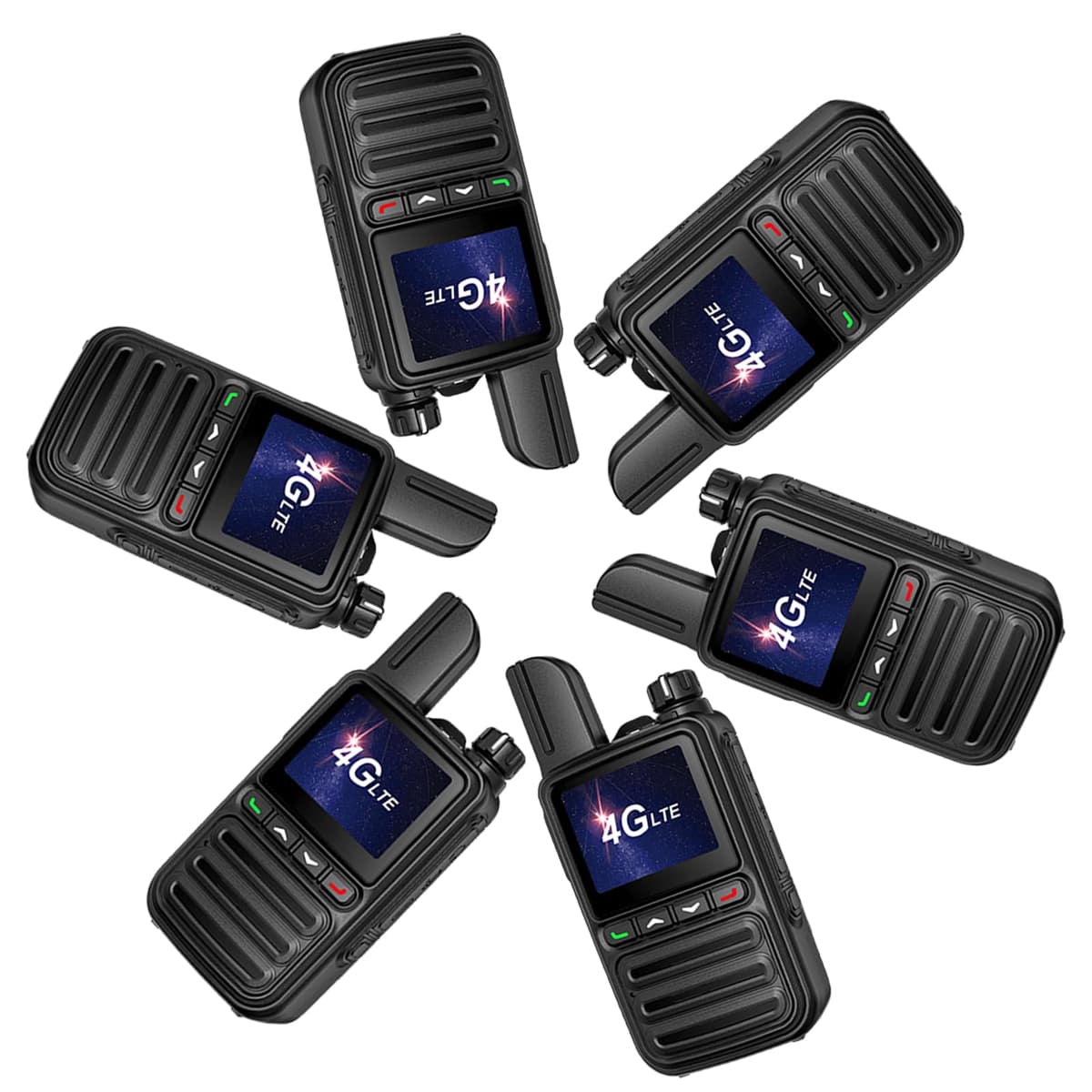 QuotoLith Paquete 6 Walkie Talkies PoC Nationwide con SIM preinstalada (servicio gratuito de por vida) - AT-600
