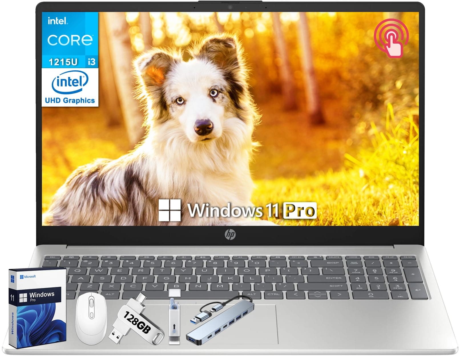 HP 15.6" Notebook con Pantalla Táctil (Intel i3-1215U, 32GB, 2TB SSD) hp laptop