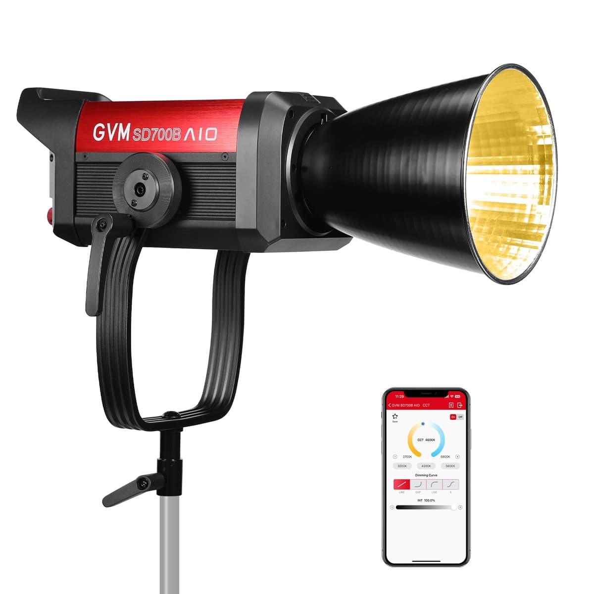 GVM SD700B 700W LED Bi-Color con Bowens - Luz de estudio, CRI 97+, 2700-6800K MOMOHIAAO
