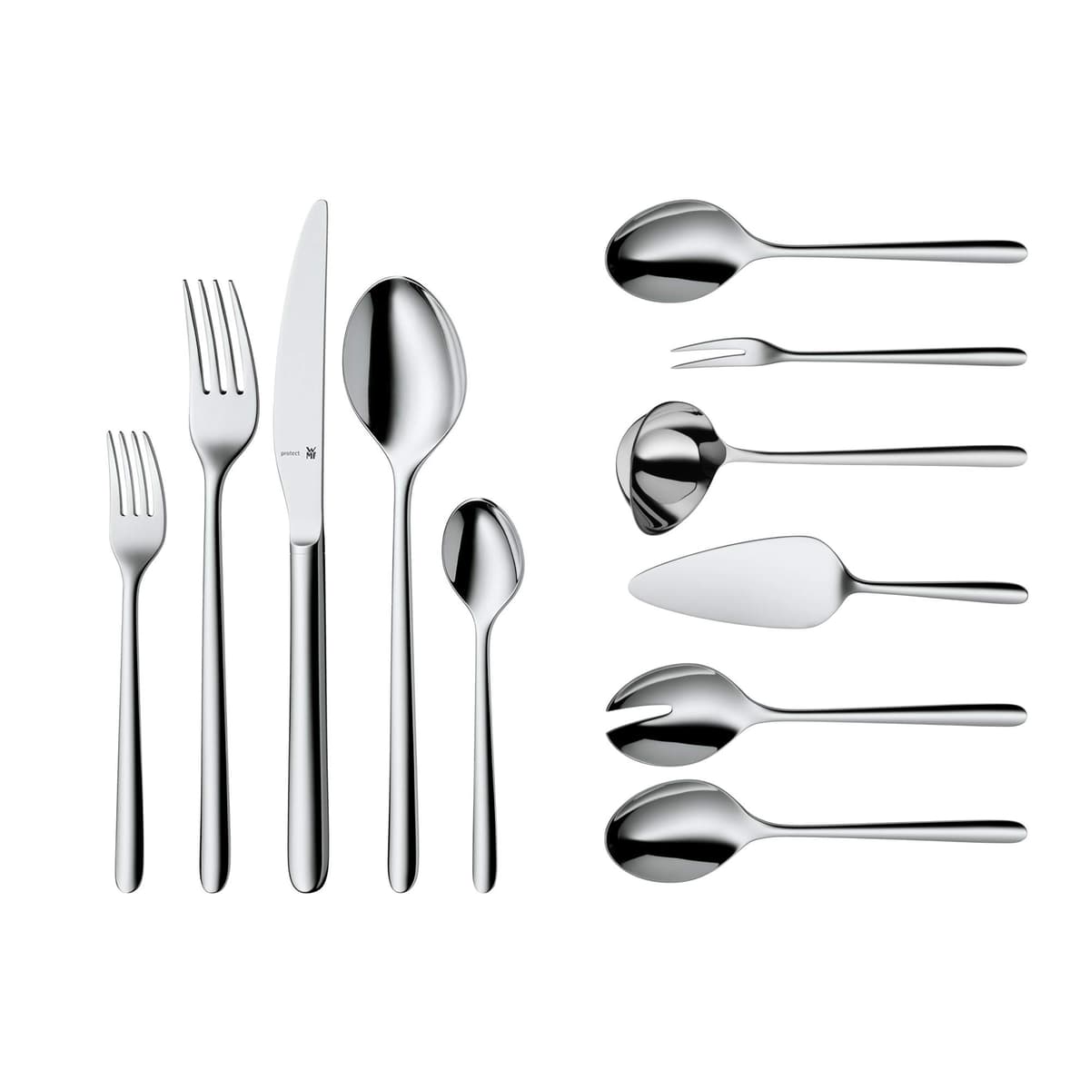 WMF Flame Set de cubiertos 66 piezas Cromargan Protect pulido para 12 personas 1261006341