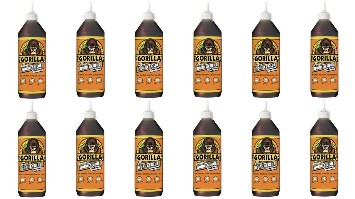 Pegamento Impermeable Gorilla Original de Poliuretano, Botella de 36 onzas, Marrón (Paquete de 12) 5023601-12