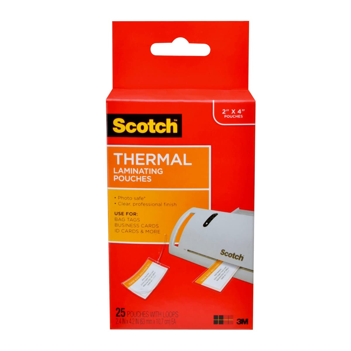 Scotch bolsas térmicas laminado premium 5 mil, tamaño etiqueta de equipaje, pack de 25 (TP5853-25)