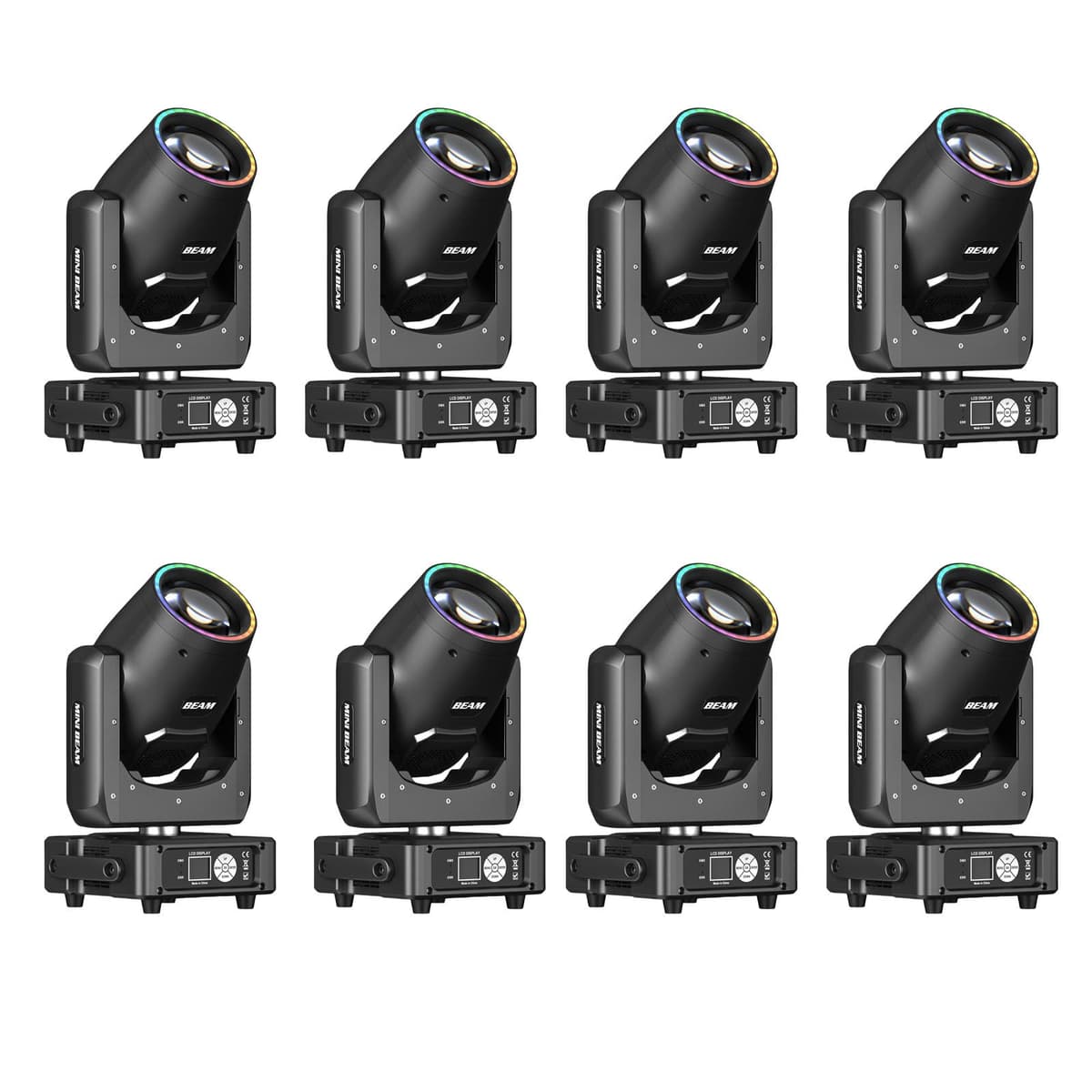 GdjRttk 8PCS 350W 7R Beam Moving Head Light con efectos RGB, 48 prismas y 14 gobos, control DMX512 2357X8