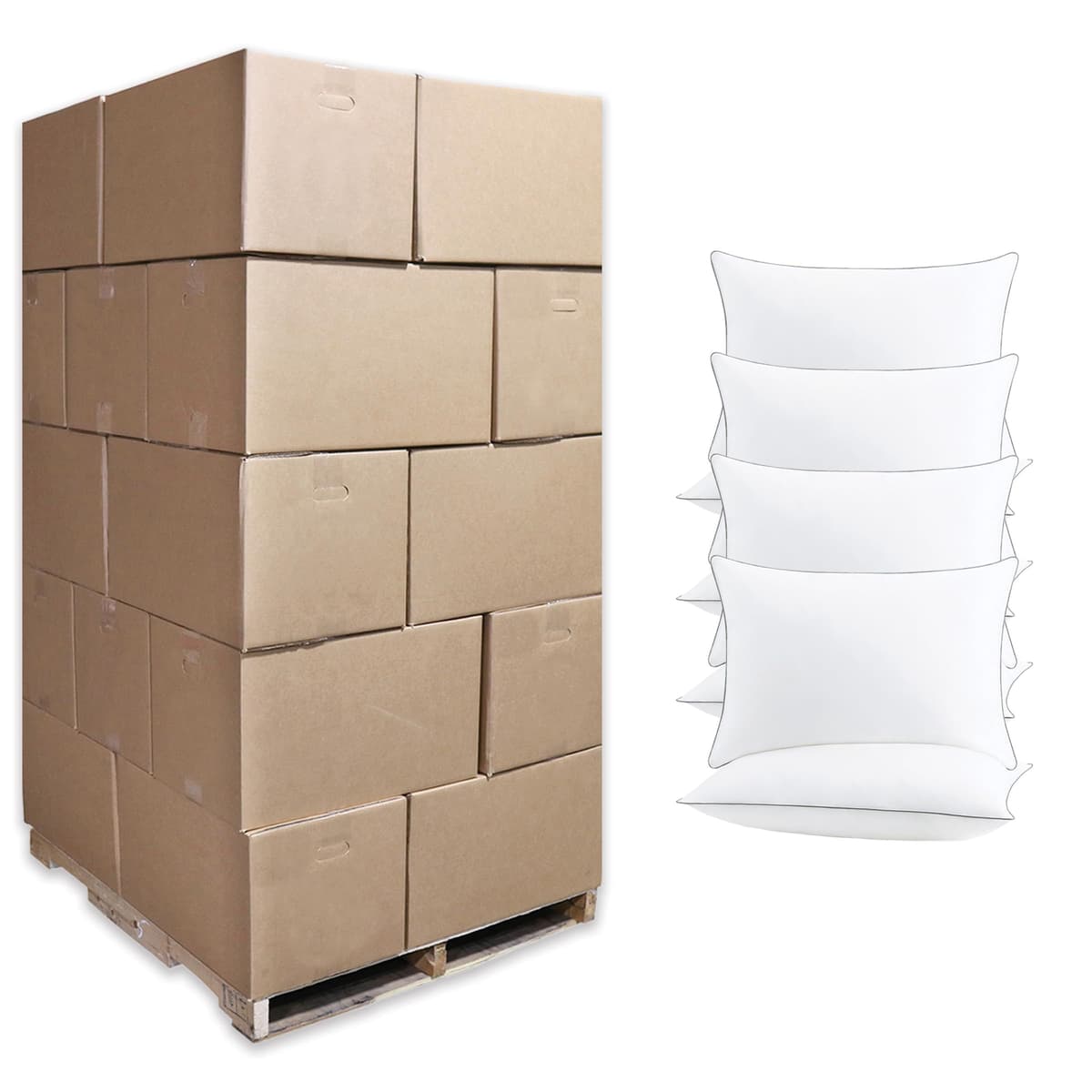 Arkwright Almohada Queen hipoalergénica, funda 100% algodón 250 hilos, relleno de fibra suave, paquete pallet 128 HH-2PIL-QN-PLT