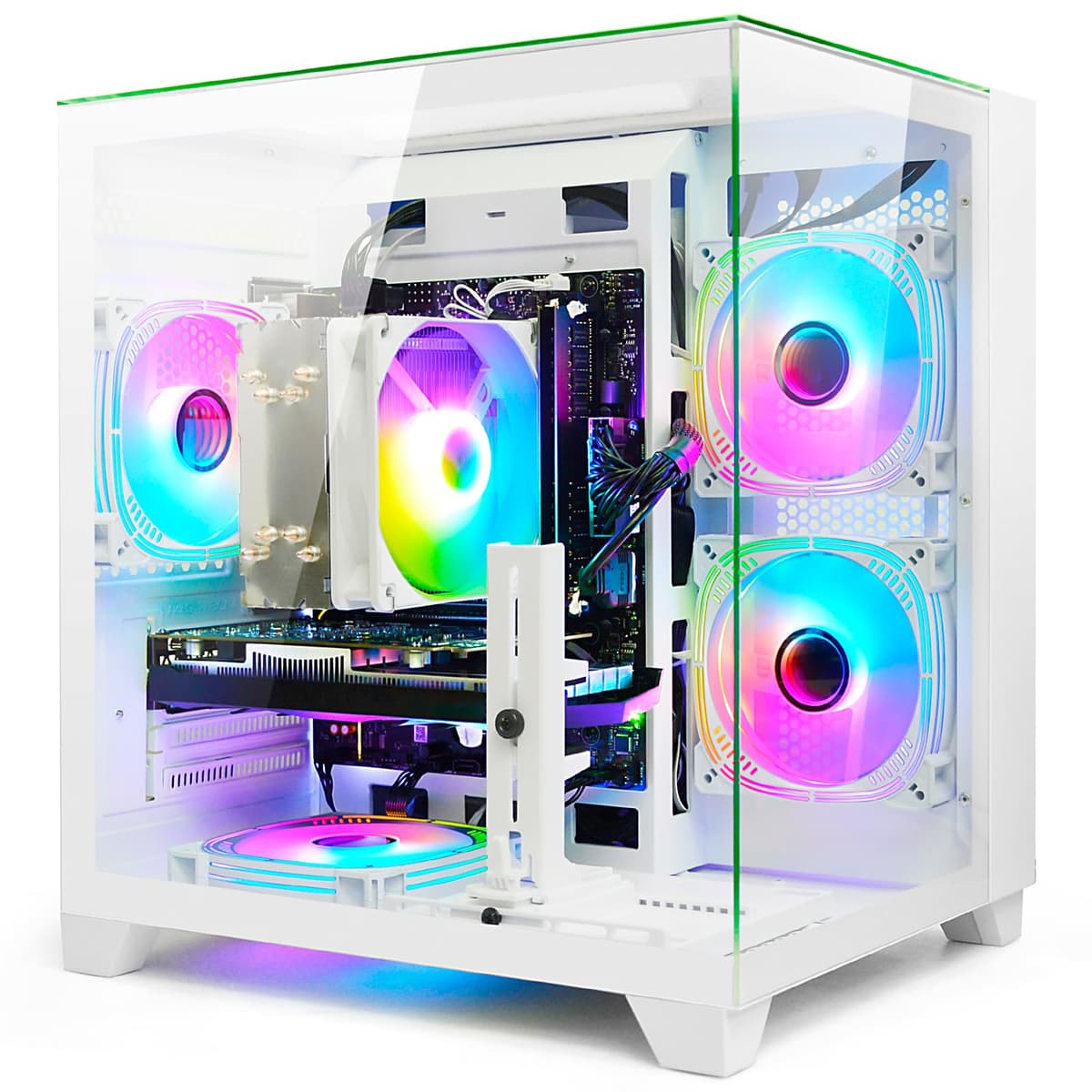 LXZ Gaming PC - Core i5-14400F, GeForce RTX 5060 8GB, 32GB DDR5, 1TB NVMe SSD, WiFi 6, 650W PSU GeForce RTX 4070