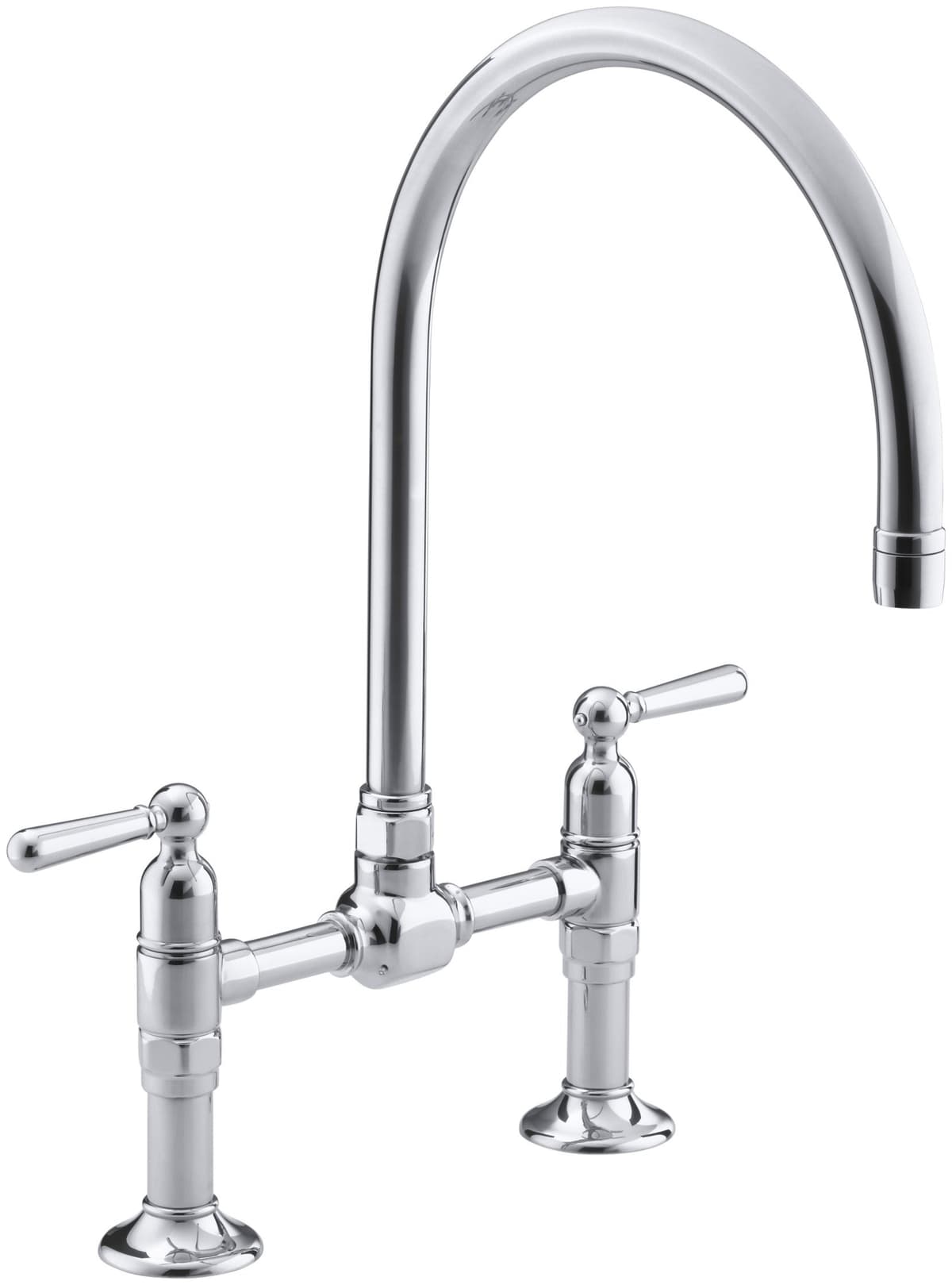 KOHLER K-7337-4-S Grifo tipo bridge de montaje en cubierta HiRise, acero inoxidable pulido