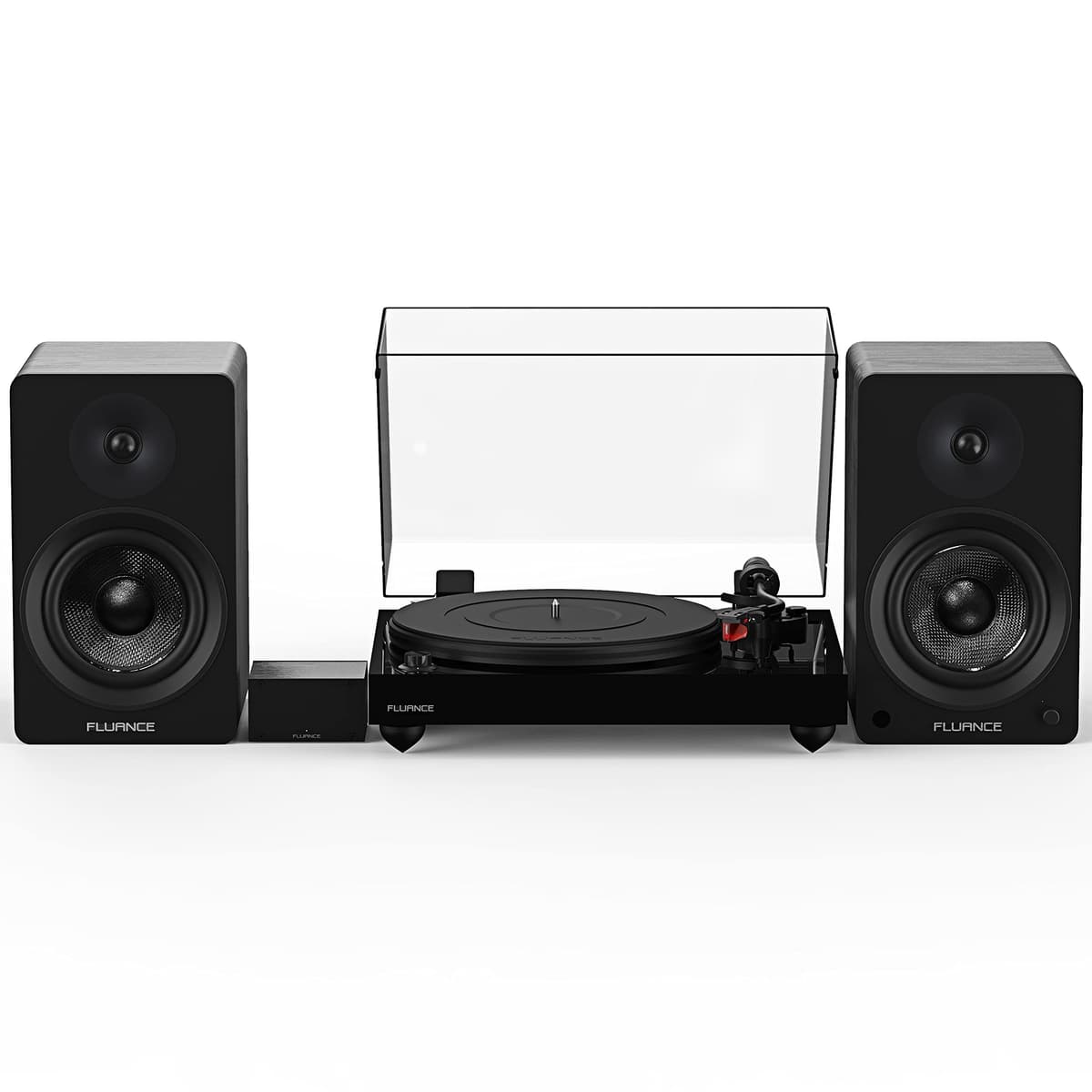 Fluance Reference RT83 Turntable piano black con PA10, Ai61 altavoces 6.5" y Ortofon 2M Red RT83TPA61