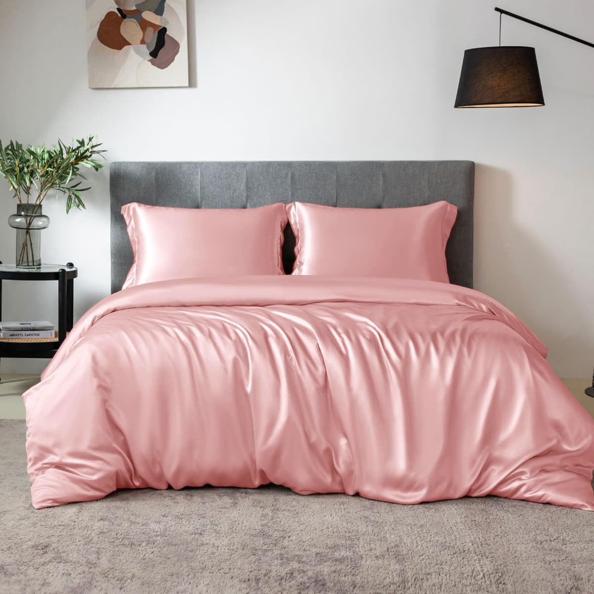 THXSILK juego de sábanas 100% seda Mulberry 7A+ King, color Charming Pink UJ-RE27-D7QL