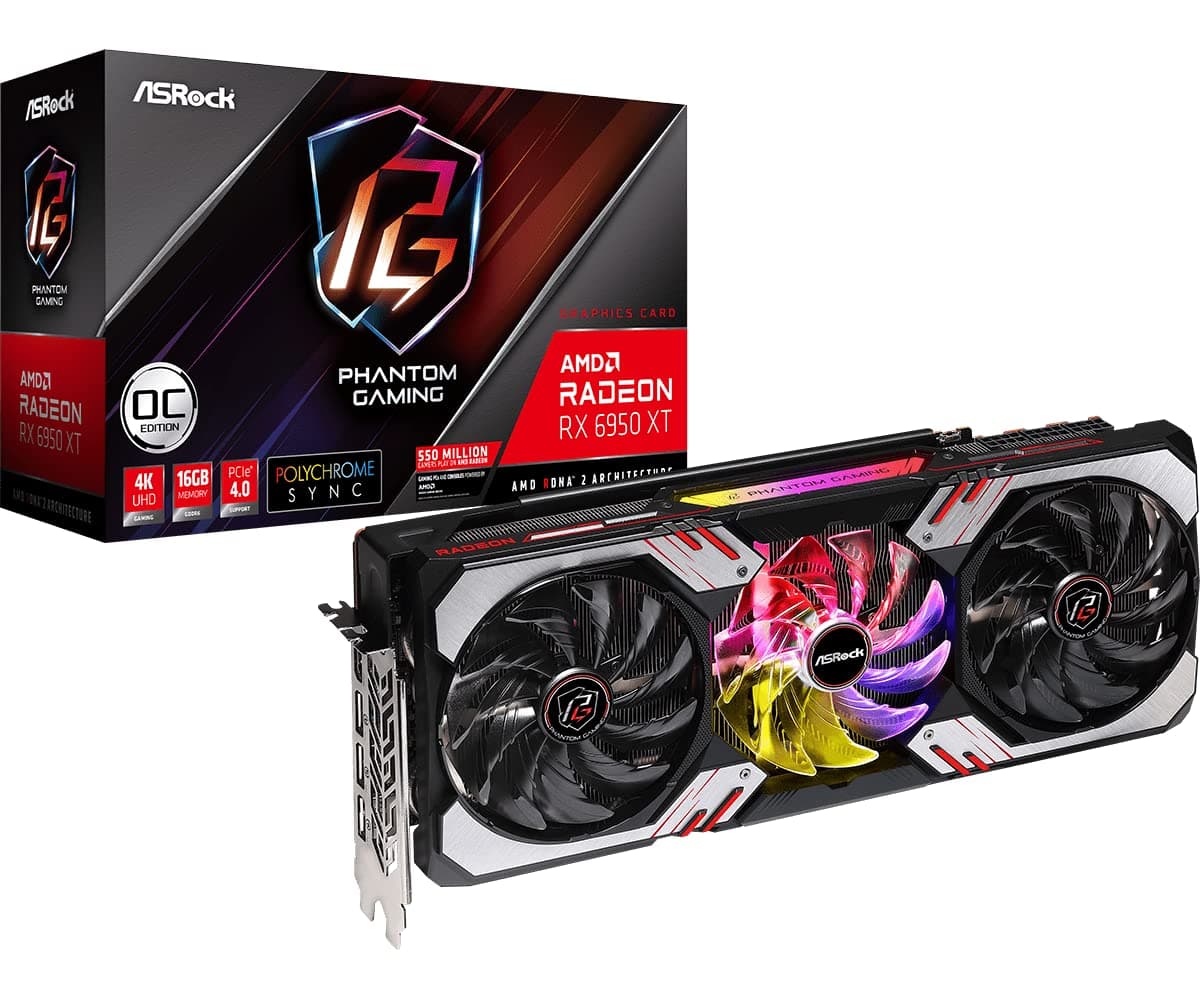 ASRock Radeon RX 6950 XT Phantom Gaming OC 16GB GDDR6 90-GA49ZZ-00UANF