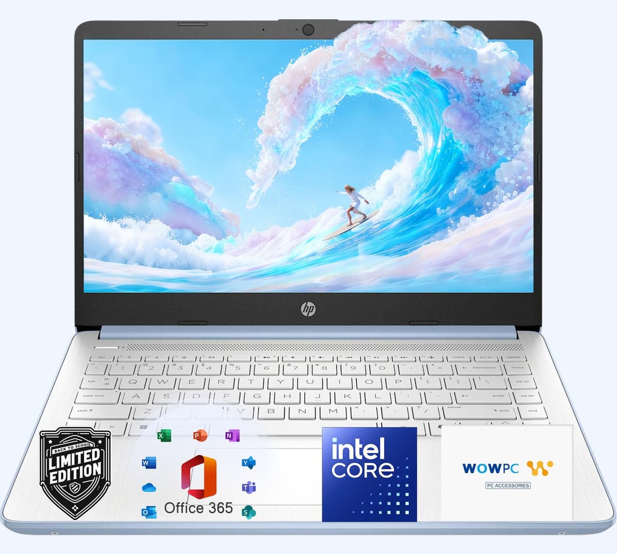 Portátil HP Ultrabook con Office 365 y Copilot IA • CPU Intel de 4 núcleos • 1, 1 TB de almacenamiento (1 TB en OneDrive y 128 GB SSD) • 32 GB de RAM • Windows 11 sin mouse